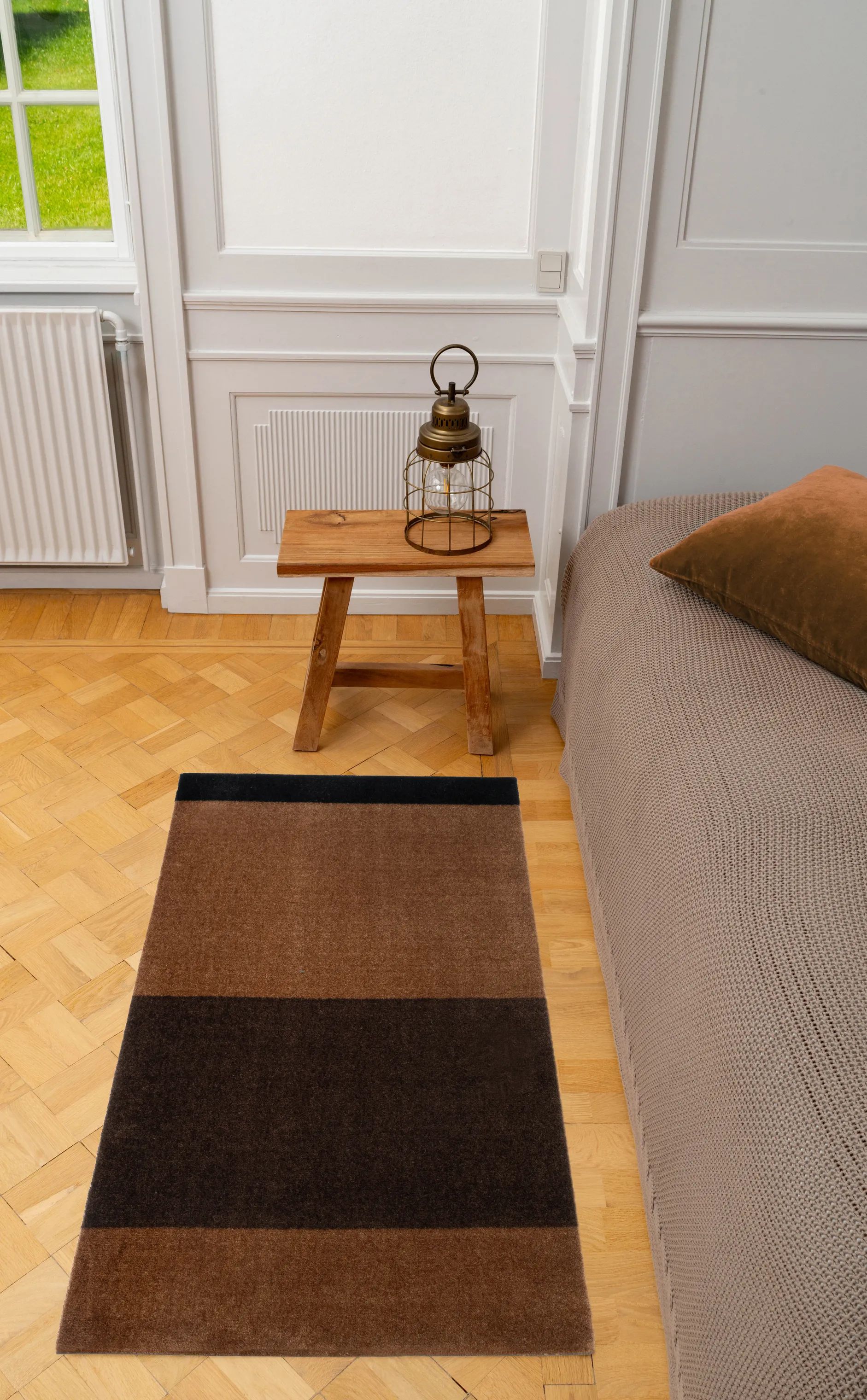 Tica Copenhagen Gulvtæpper Stripes Horisontal Gulvtæppe i brun/cognac/sort, B67 x L120 cm, 5