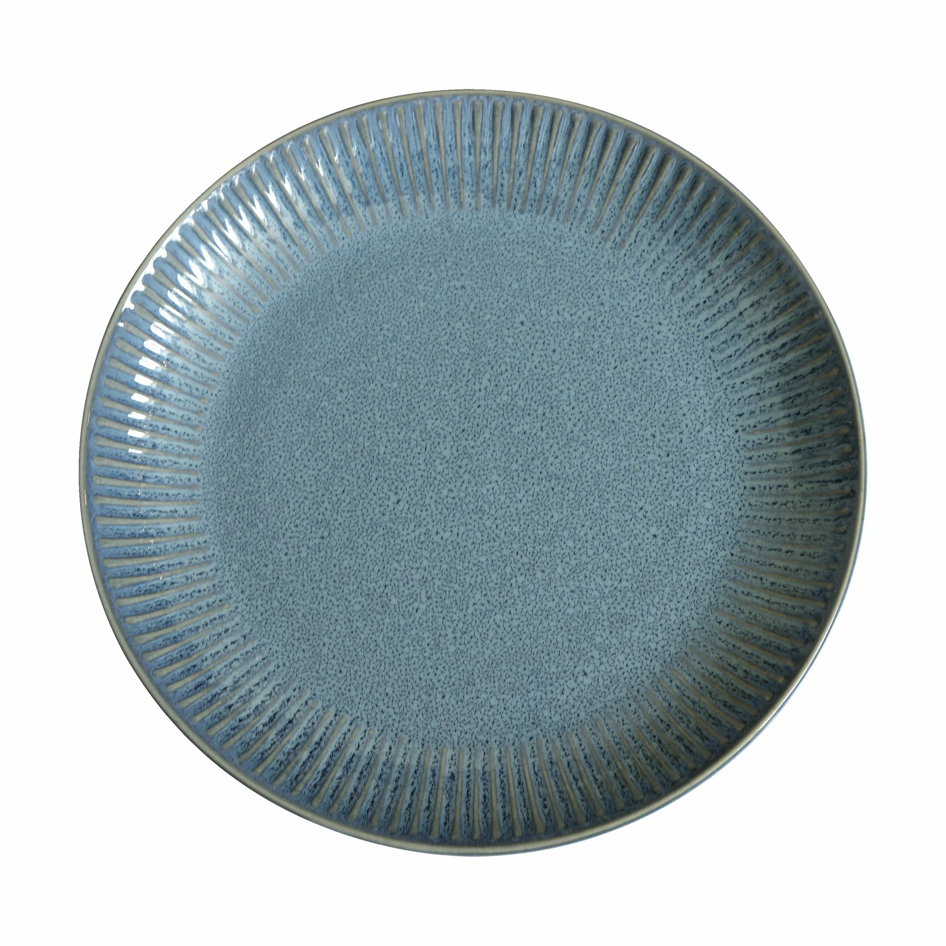 CASA Living Frokosttallerkener Sofia Riflet Tallerken i Blå, 22 cm, 1
