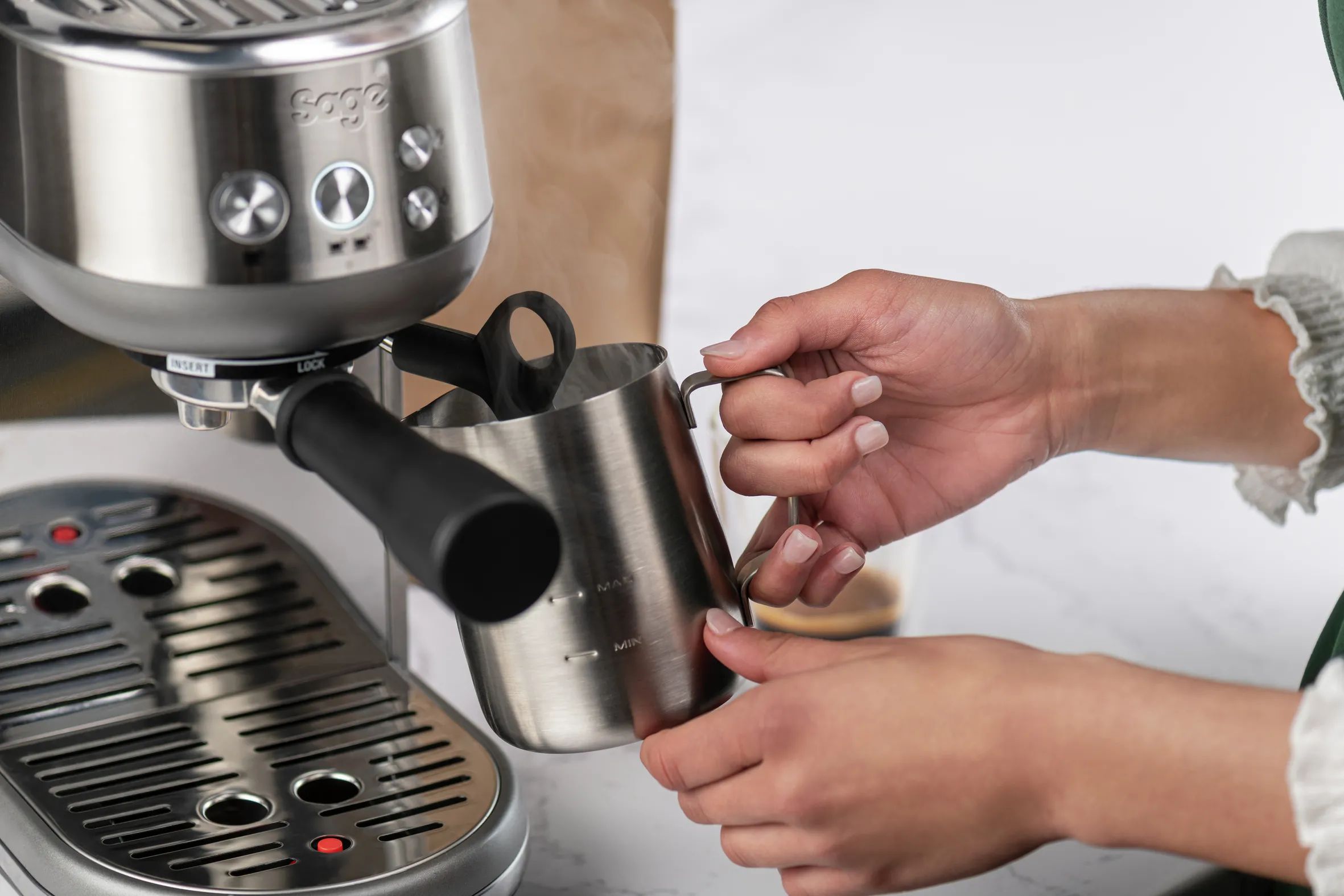 Sage Espressomaskiner Bambino Espressomaskine i Børstet stål, 7