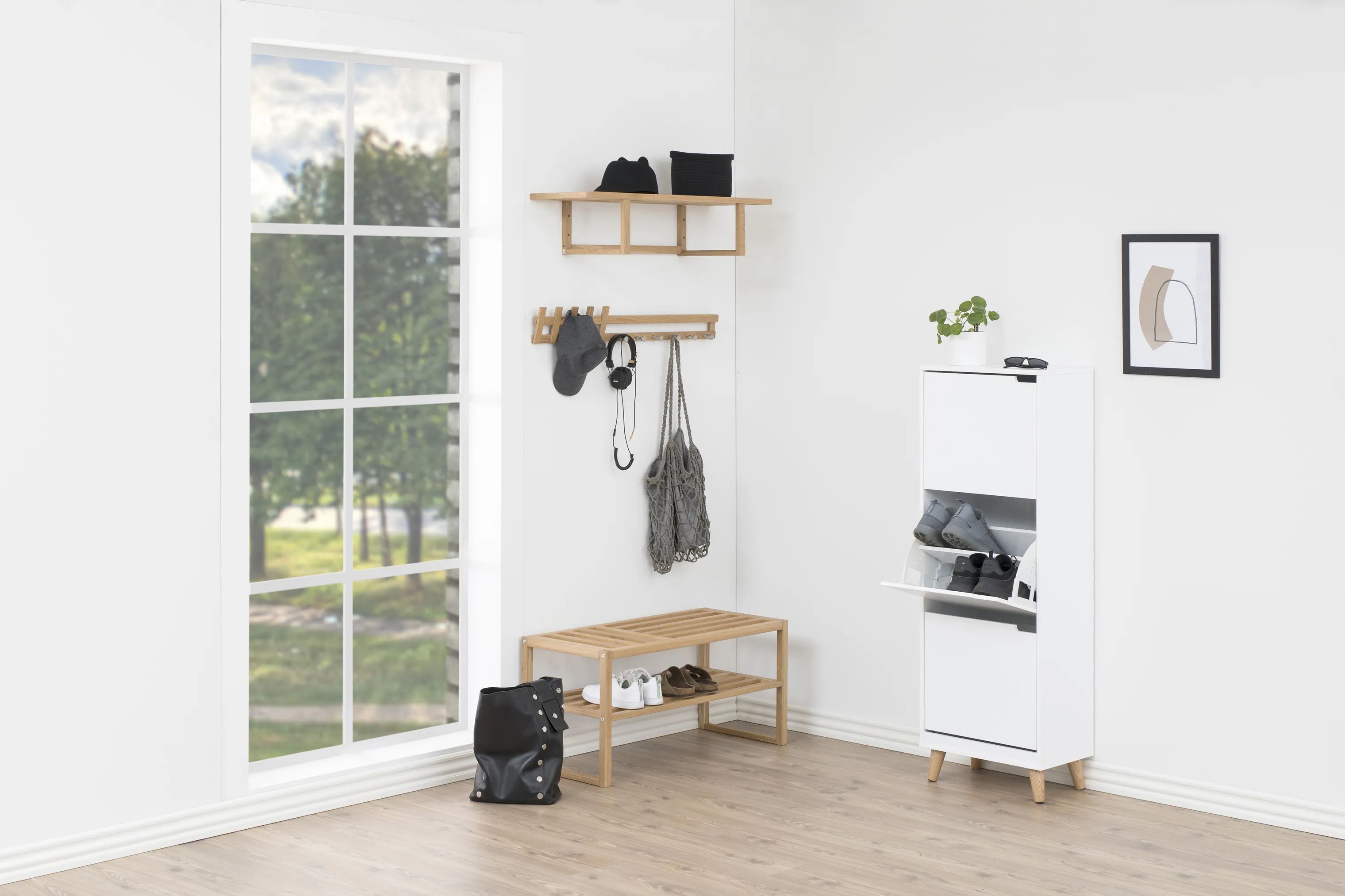 CASA Living Skabe Mitra Skoskab i hvid, 2