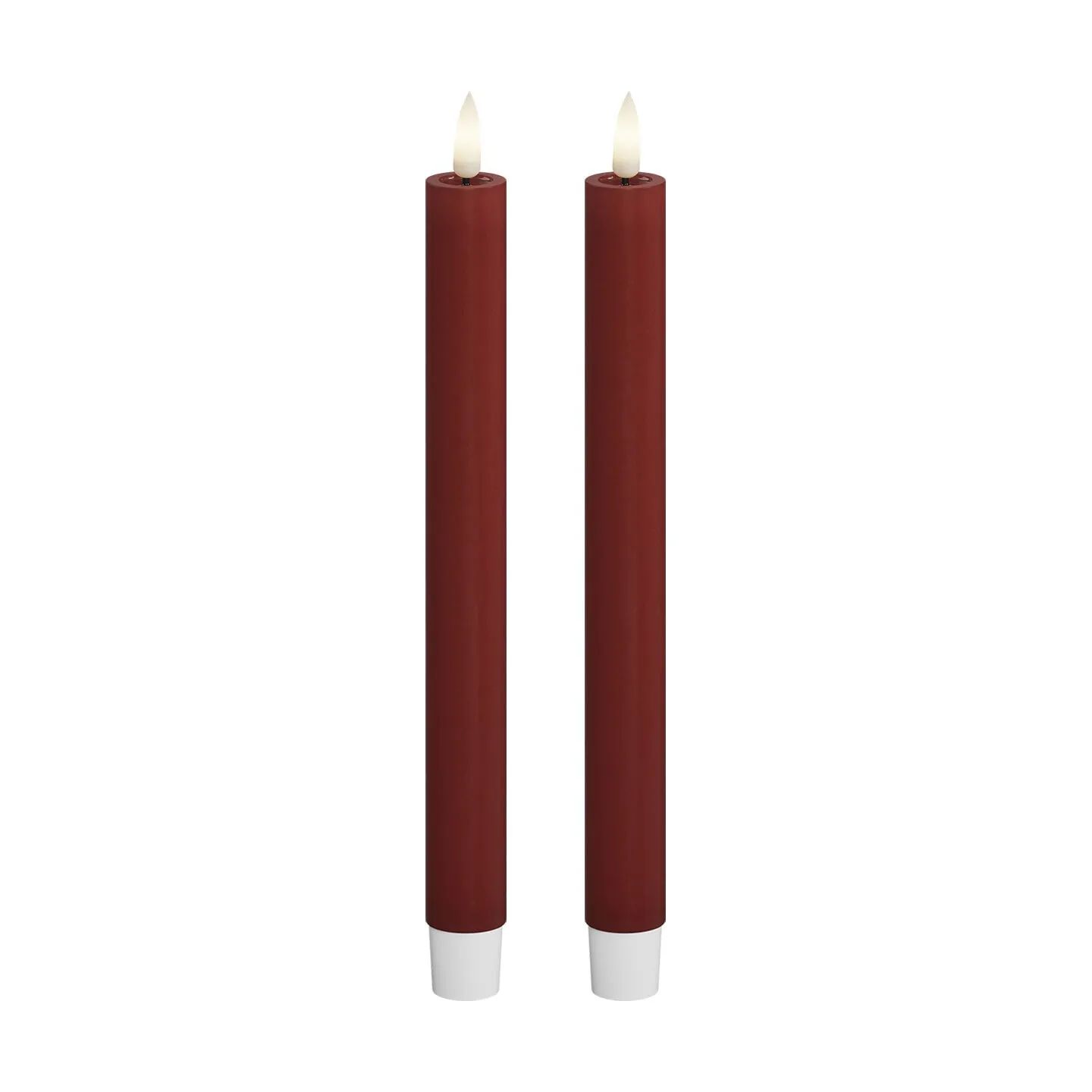 Deluxe Homeart LED-lys Real Flame LED Kronelys - 2 stk. i Rød, 24 cm, 1