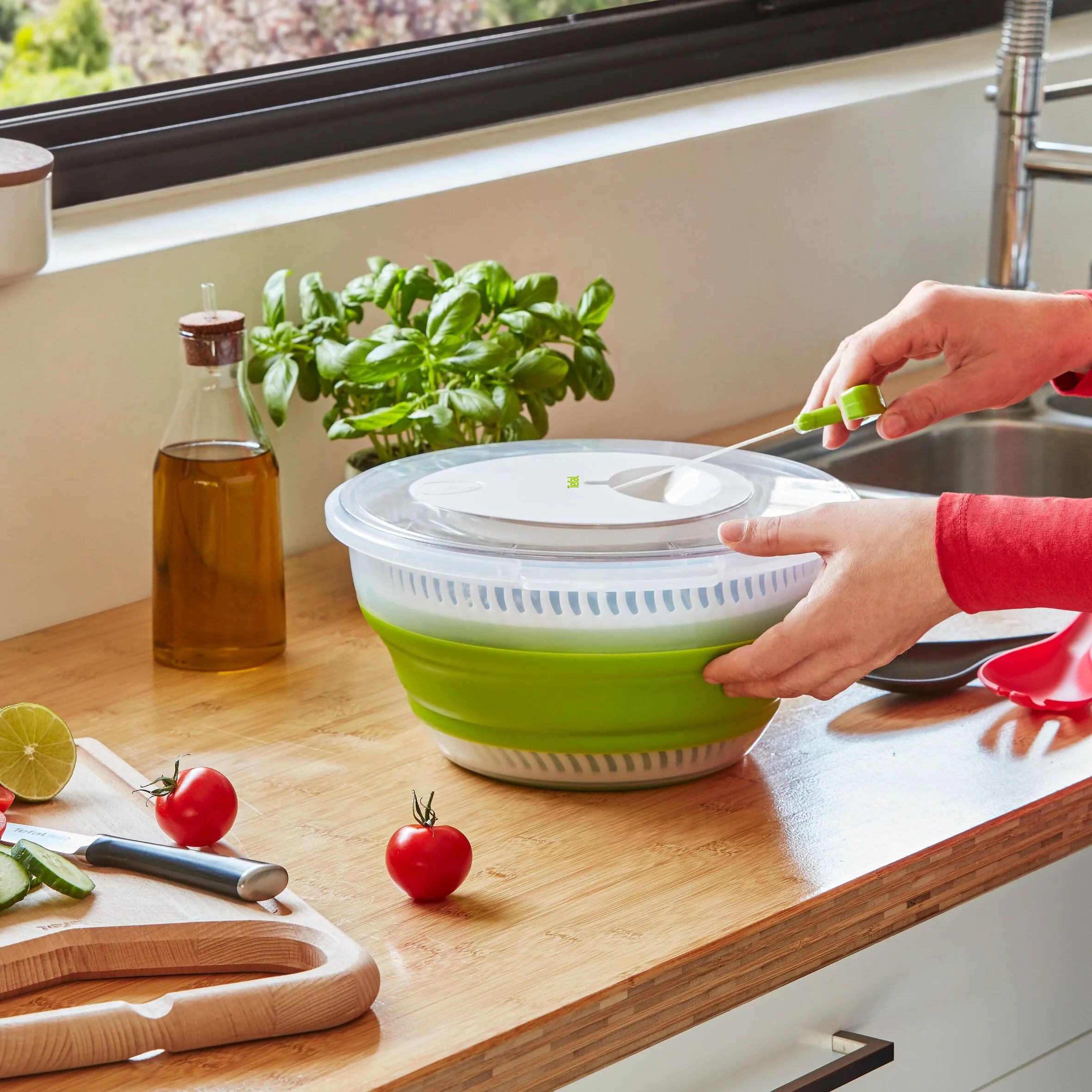Tefal Salatslynger Foldbar Salatslynge i Grøn / Hvid, 10