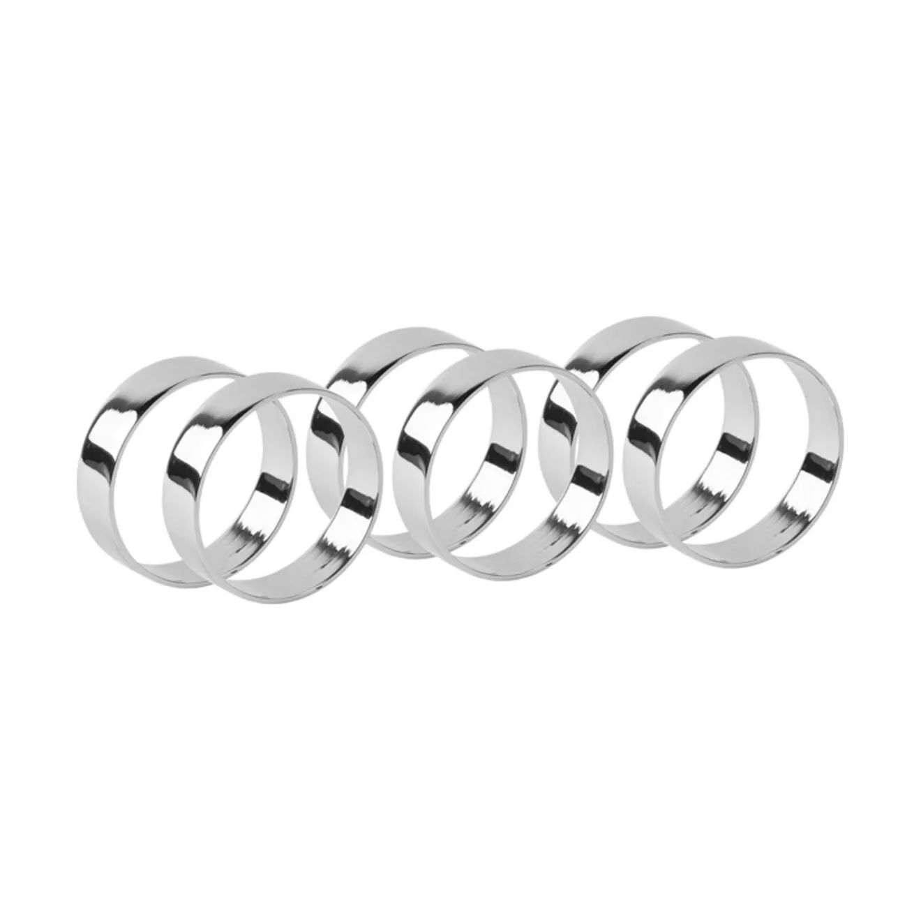 Broste Copenhagen Servietringe og -holdere Ring Servietring - 6 stk. i Silver Finish, 1