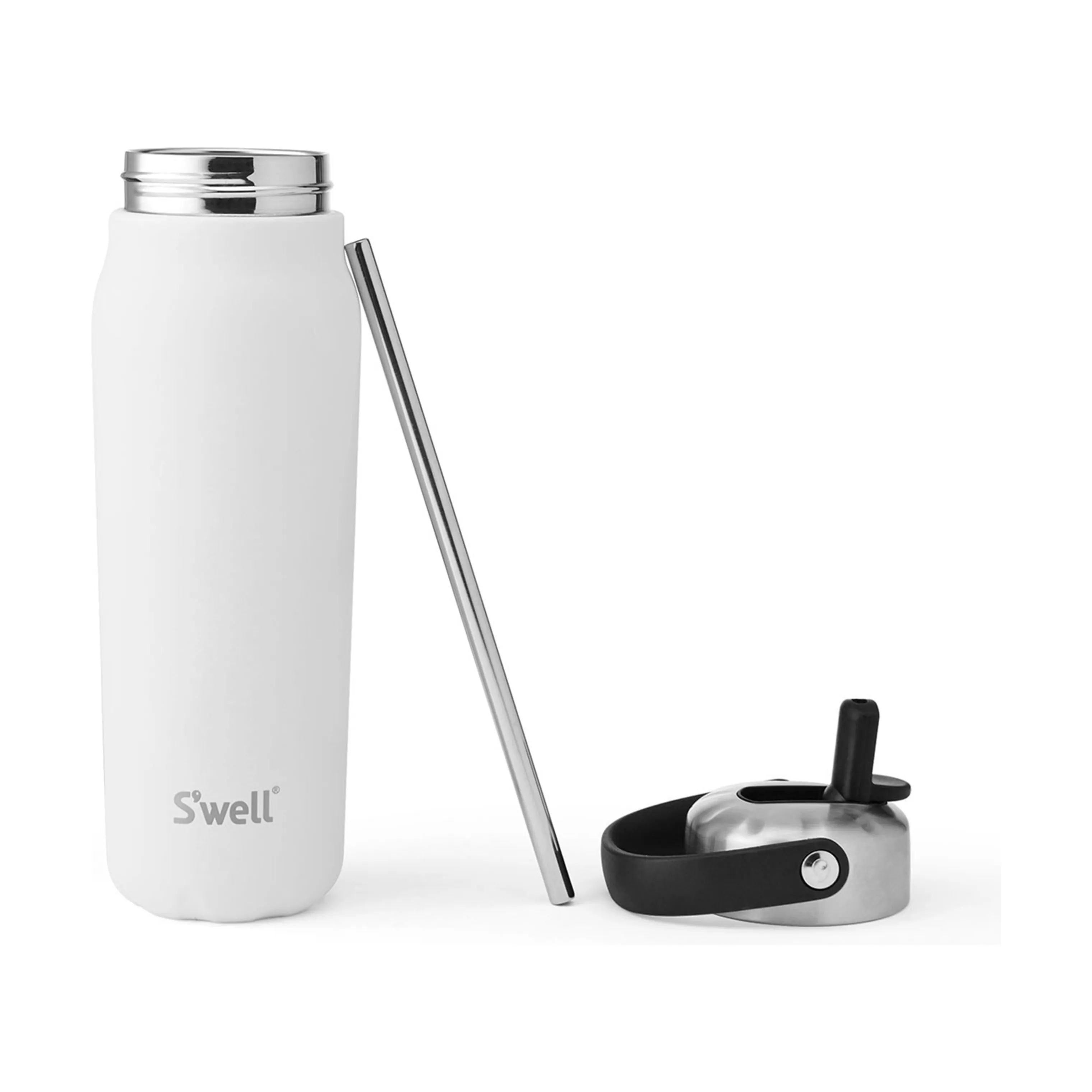 S'well Termoflasker Termoflaske m. Sugerør i White, 3