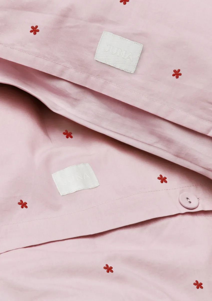 Juna Sengetøj Daisy Sengetøj i Pink/Rød, B140 x L220 cm, 5