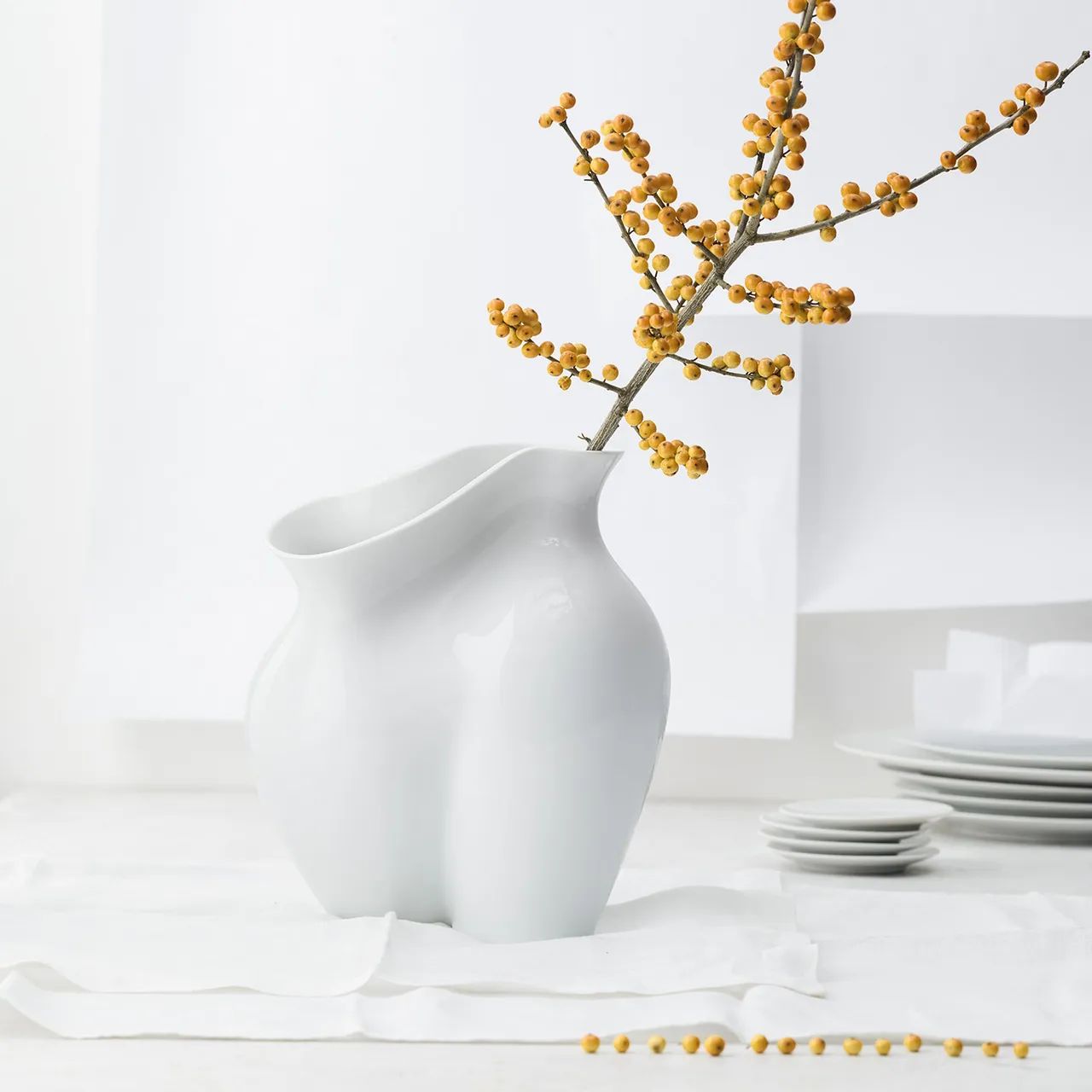 Rosenthal Vaser La Chute Vase i Hvid, 24,5 cm, 2