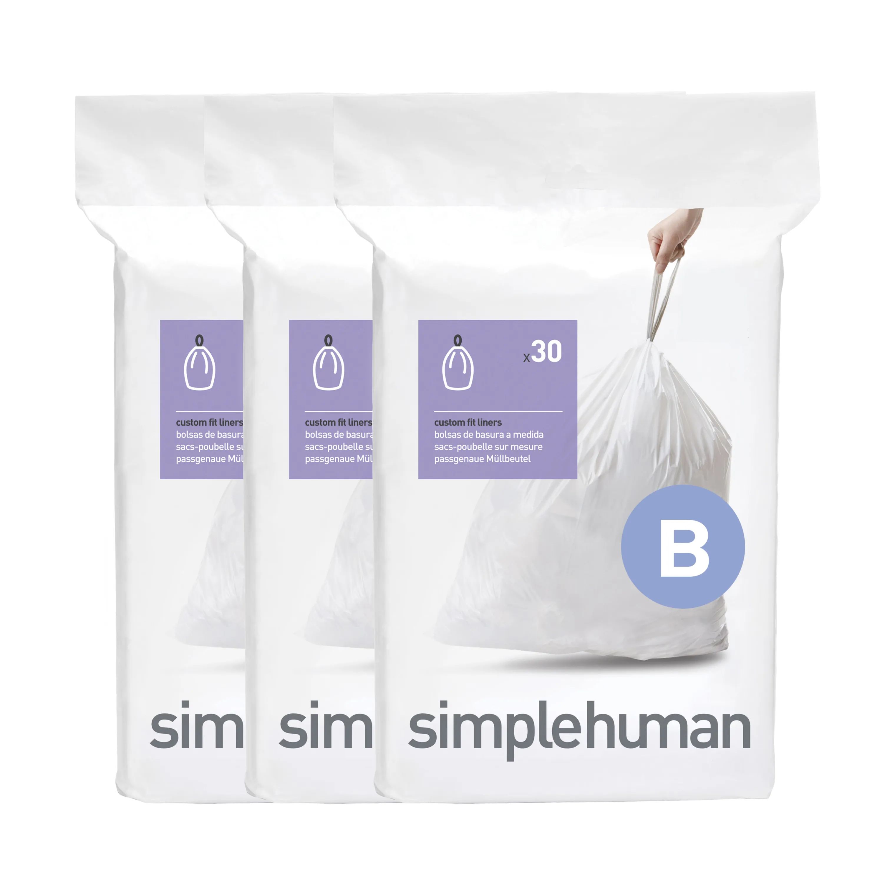 Simplehuman Affaldsposer Affaldsposer kode B - 90 stk. i B - 6 liter, 3