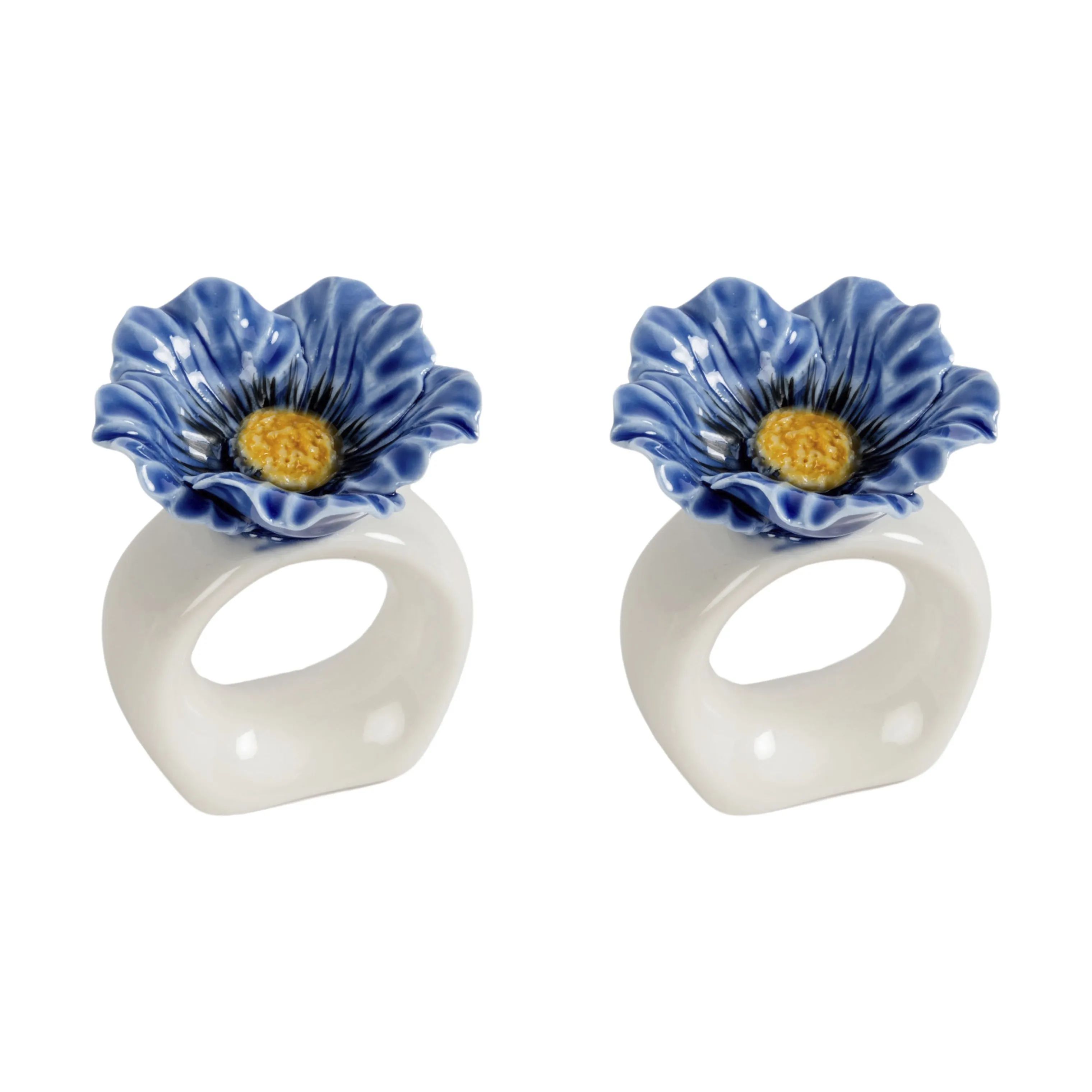 ByOn Servietringe og -holdere Poppy Servietring - 2 stk. i blå/hvid, 1