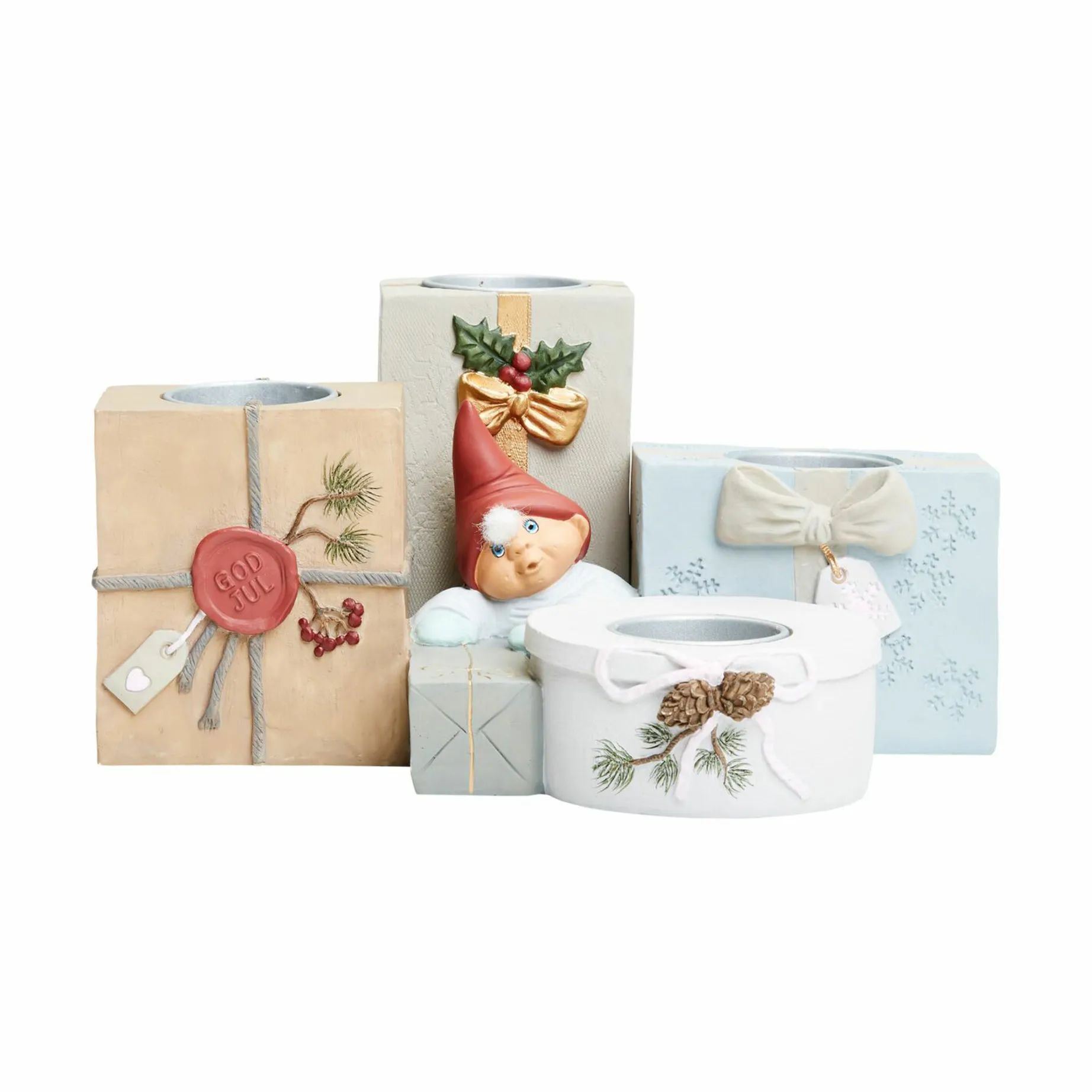 Klarborg Jule- og adventsstager Adventsstage - Bjarke i Lyseblå/beige, 12 cm, 1