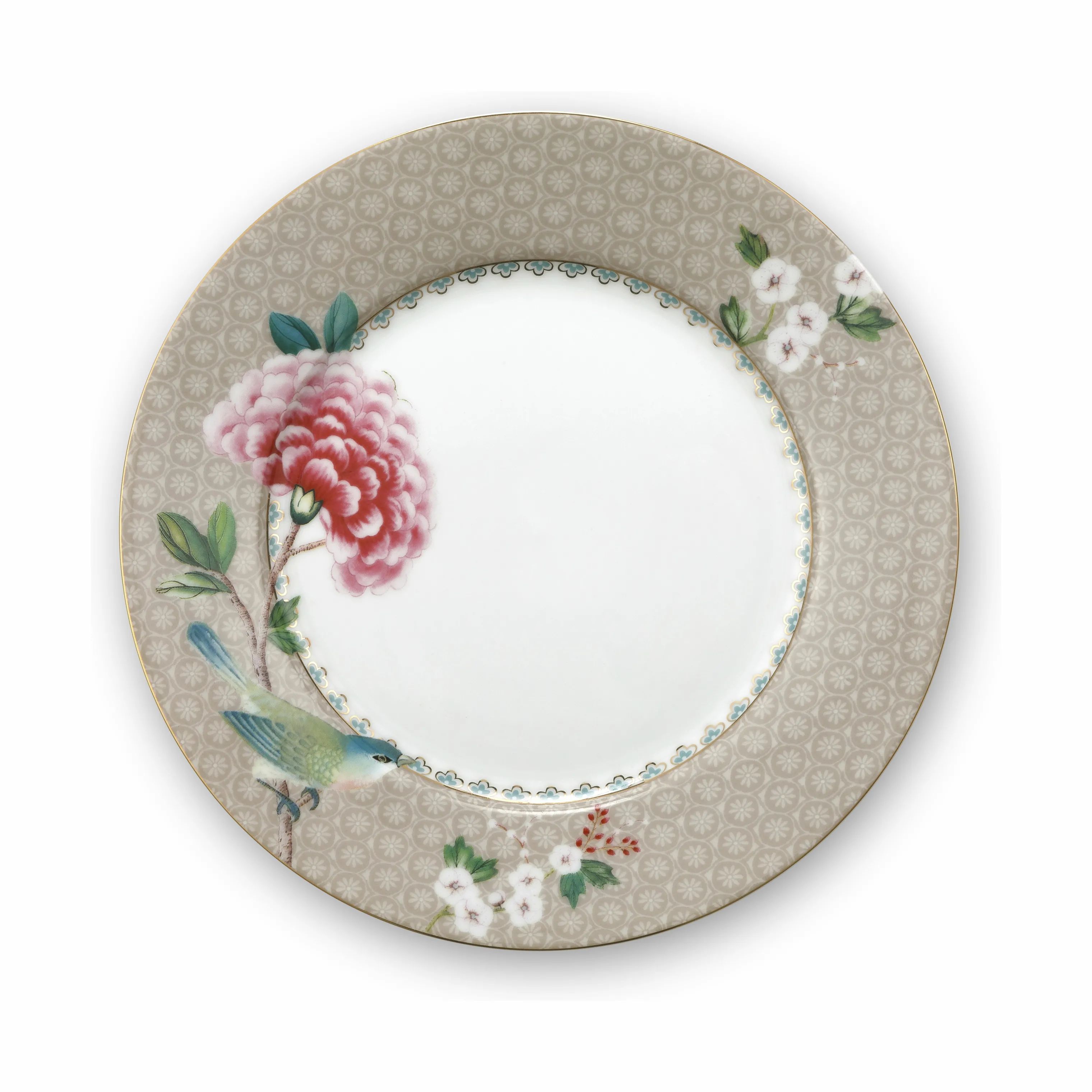 PIP Studio Frokosttallerkener Blushing Birds Blushing Bird Tallerken i khaki , 21 cm, 1