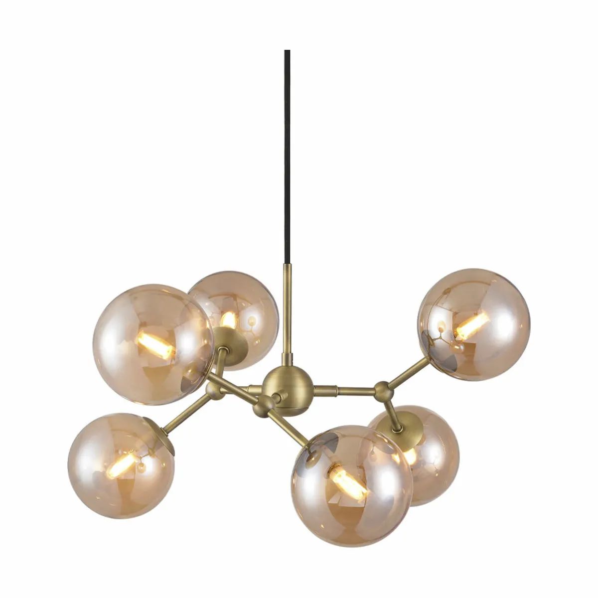 Halo Design Pendler Atom Lysekrone i Messing, 57 cm, 1