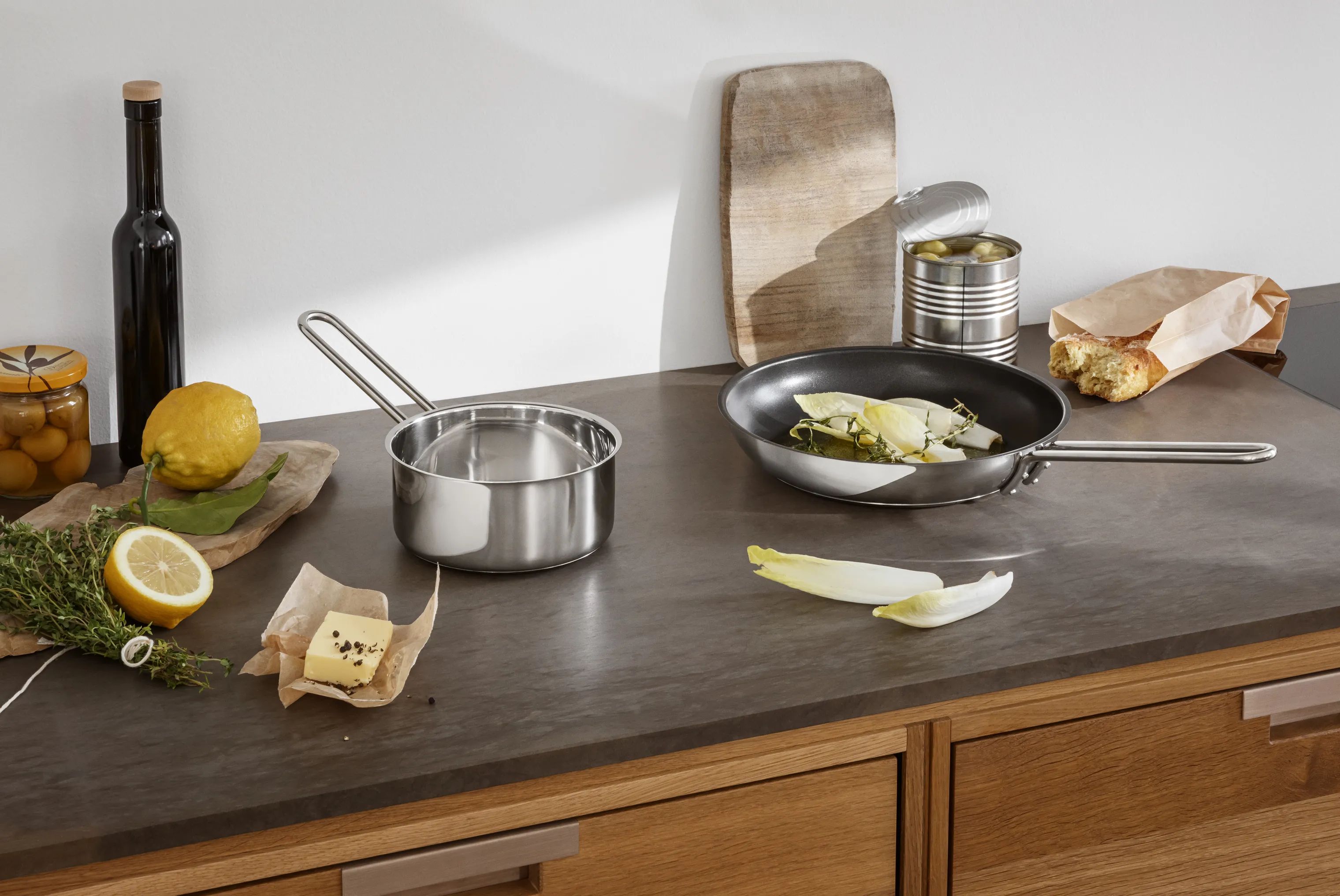 Eva Trio Kasseroller Stainless Steel Rec. Stainless Steel Sauterkasserolle i Polished steel, 3