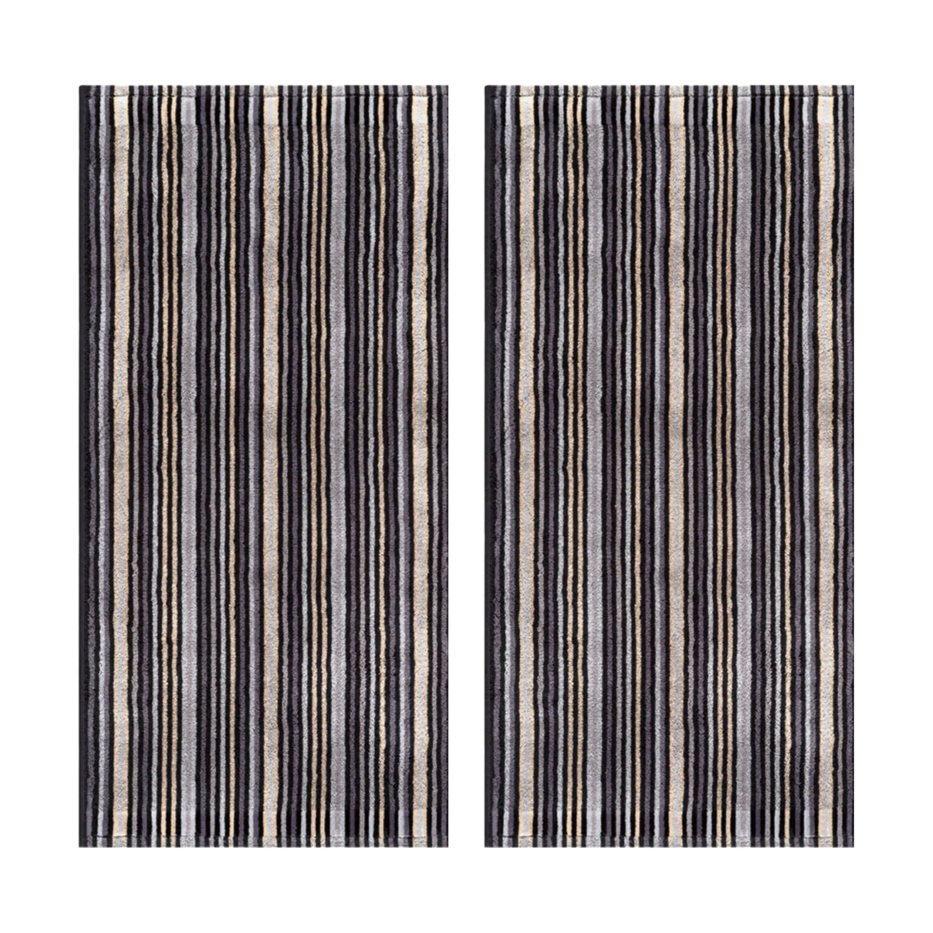Egeria Håndklæder Stripes Håndklæde - 2 stk. i Anthracit, 1