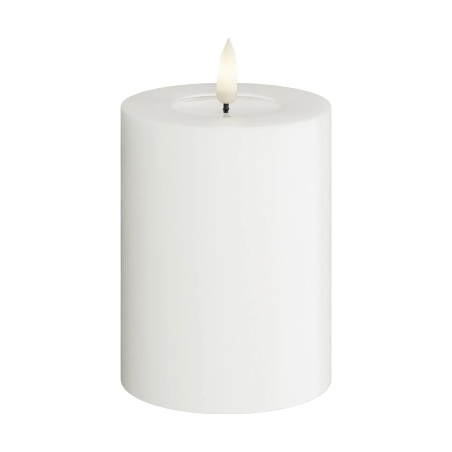 Deluxe Homeart LED-lys Real Flame LED Bloklys i Hvid , 10 cm, 1