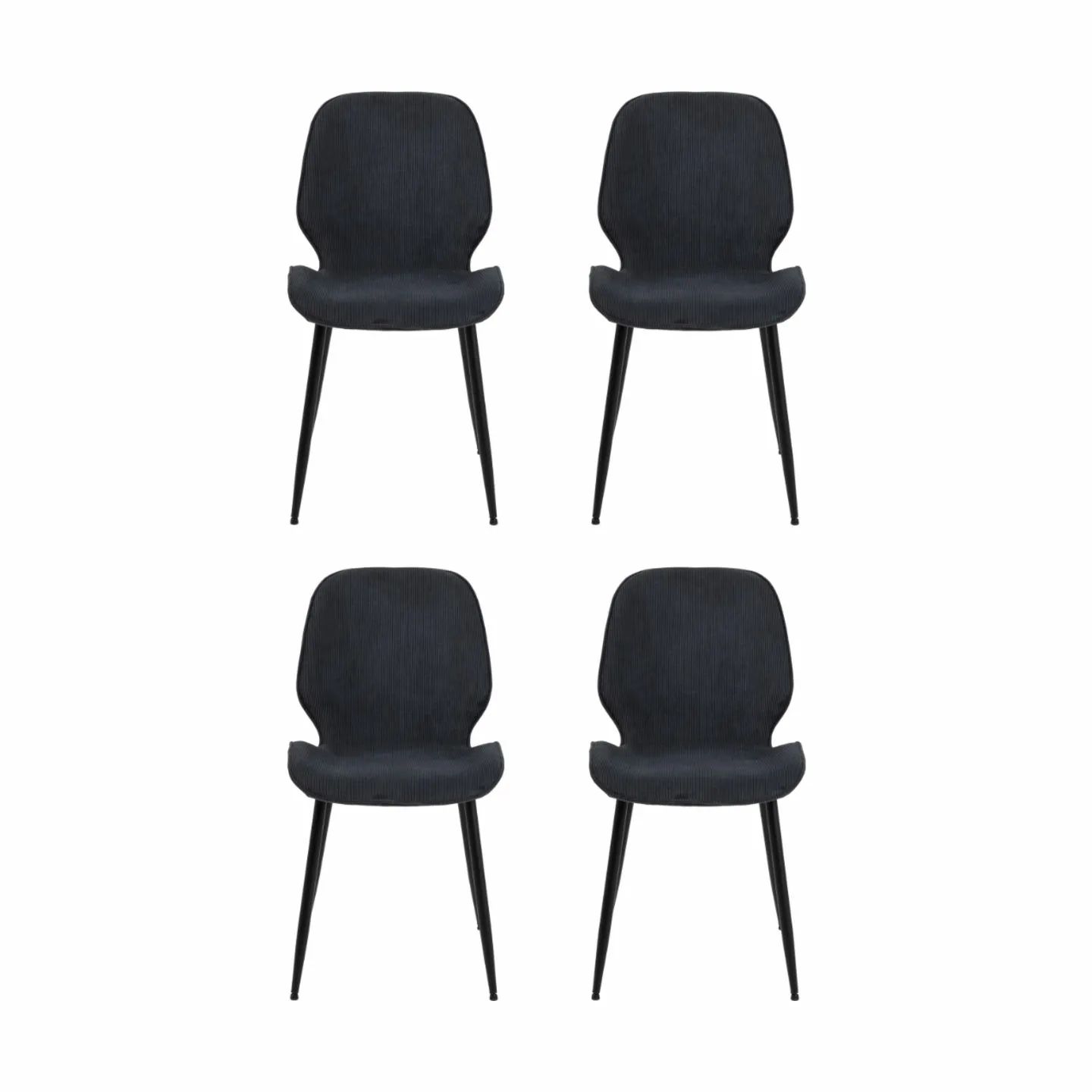 CASA Living Spisebordsstole Femke Spisebordsstol 4 stk. i antracit/sort, 1
