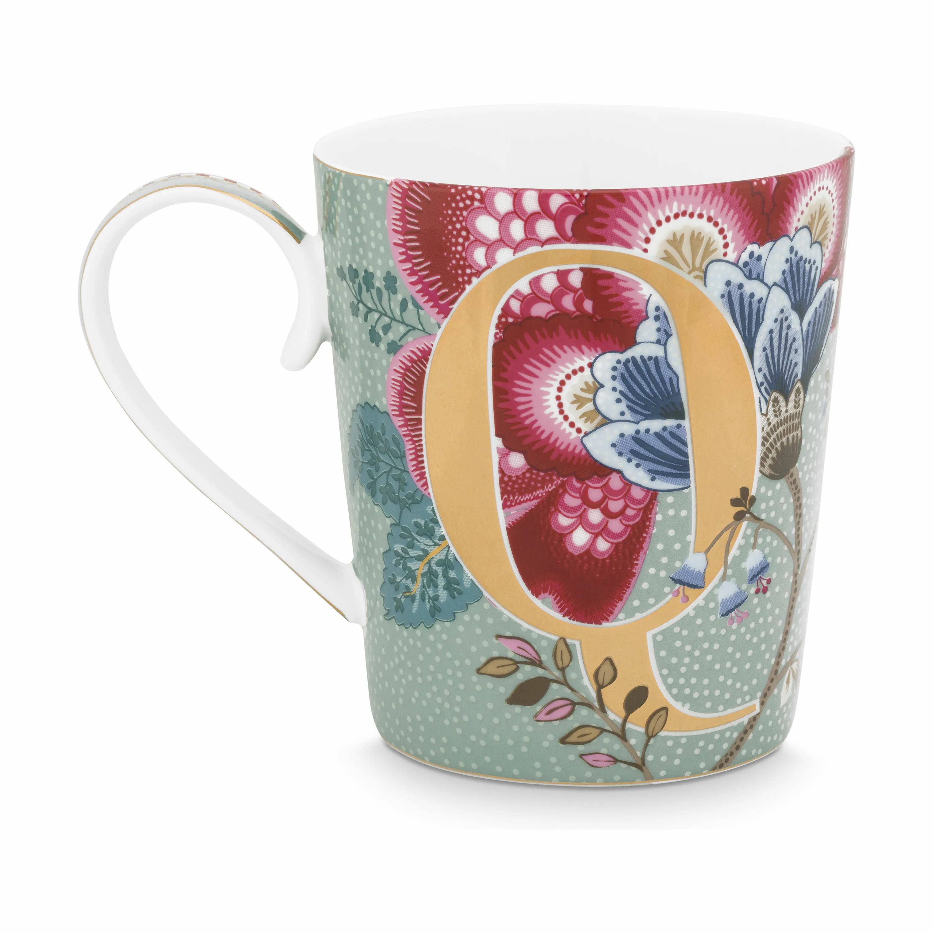 PIP Studio Krus og kopper med hank Early Bird Floral Fantasy Alfabet Krus - Q i Q, 1