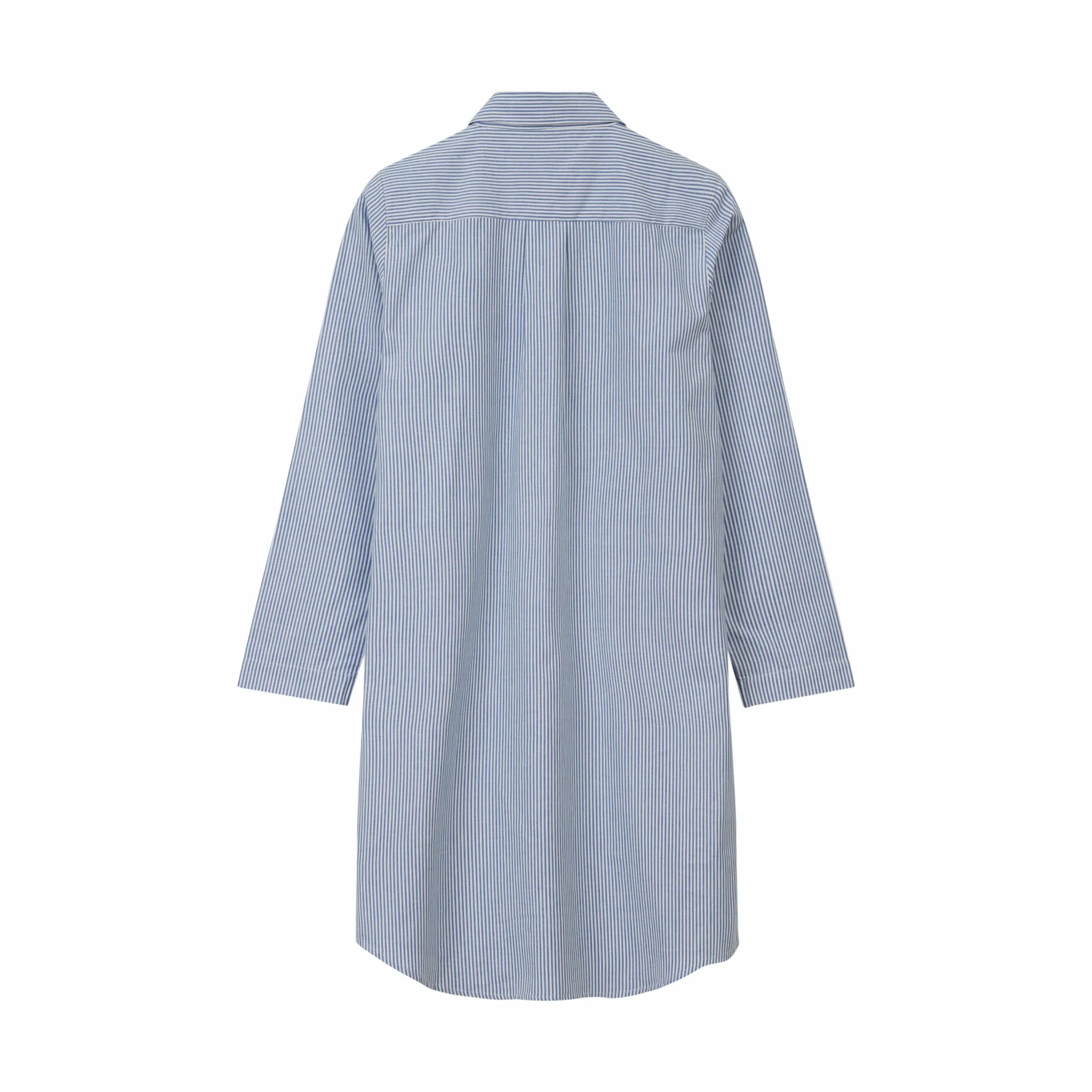 Lexington Pyjamas Icons Pyjamasskjorte Organic Dame i Blue/White, XS, 4