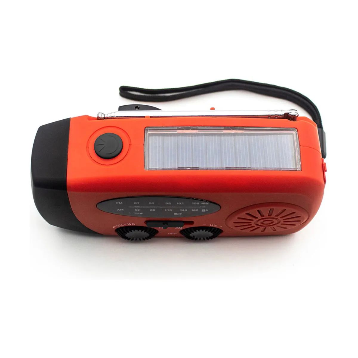 Denver Højtalere Solcelle Crank Radio i Rød, 5