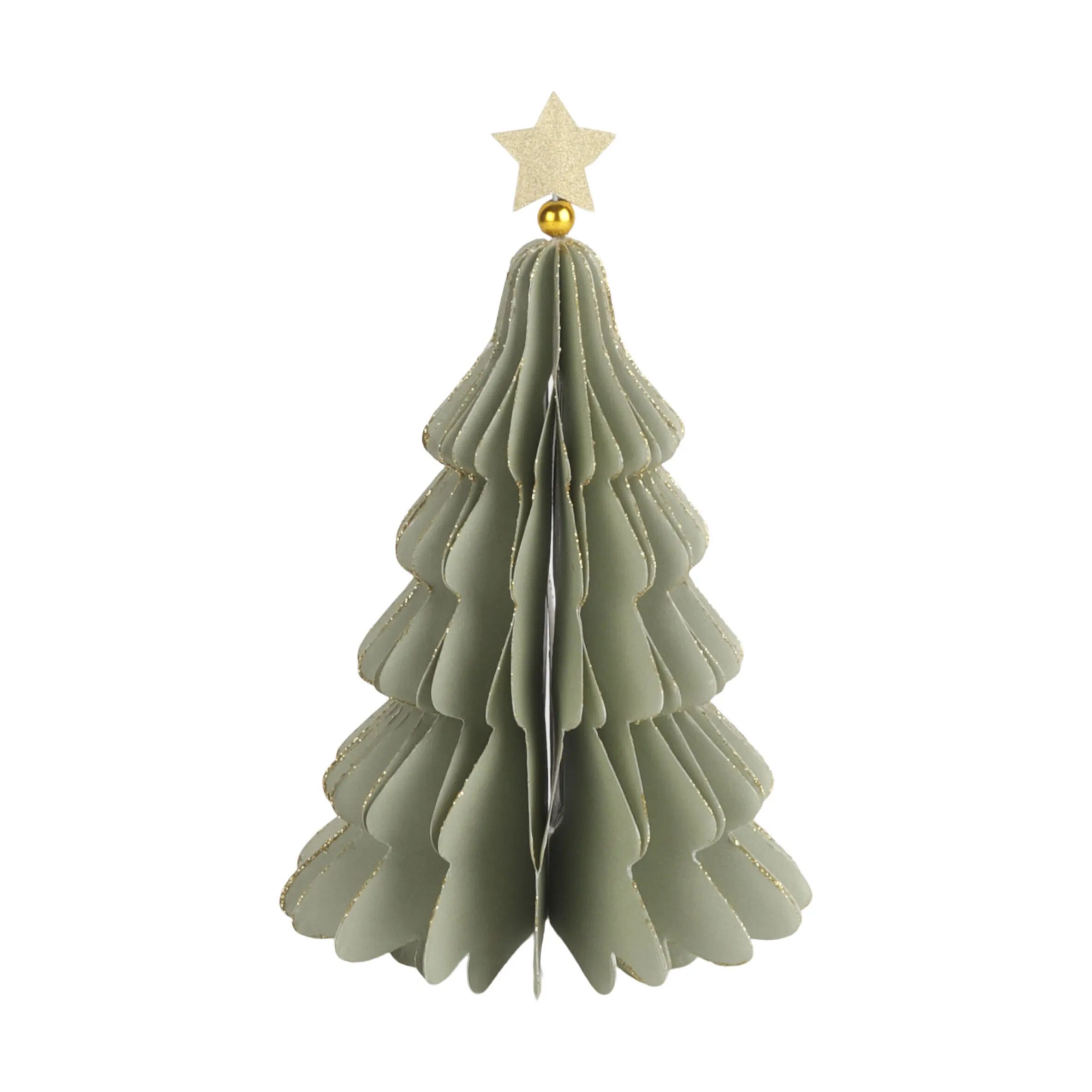 Casa Christmas Julefigurer Papir juletræ i Mørkegrøn, 17,5 cm, 1