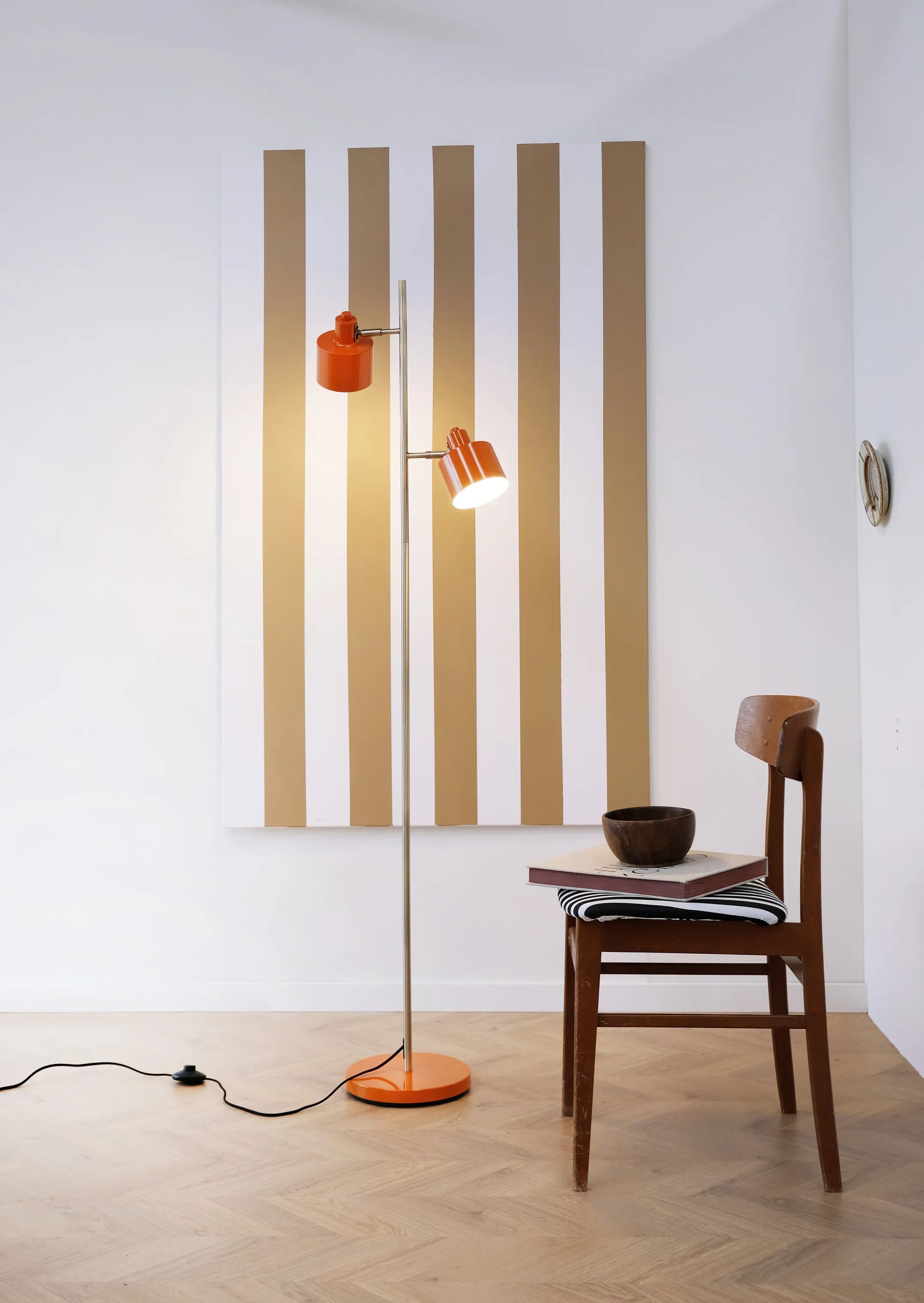 Dyberg Larsen Gulvlamper Ocean Gulvlampe i Orange/Messing, 2