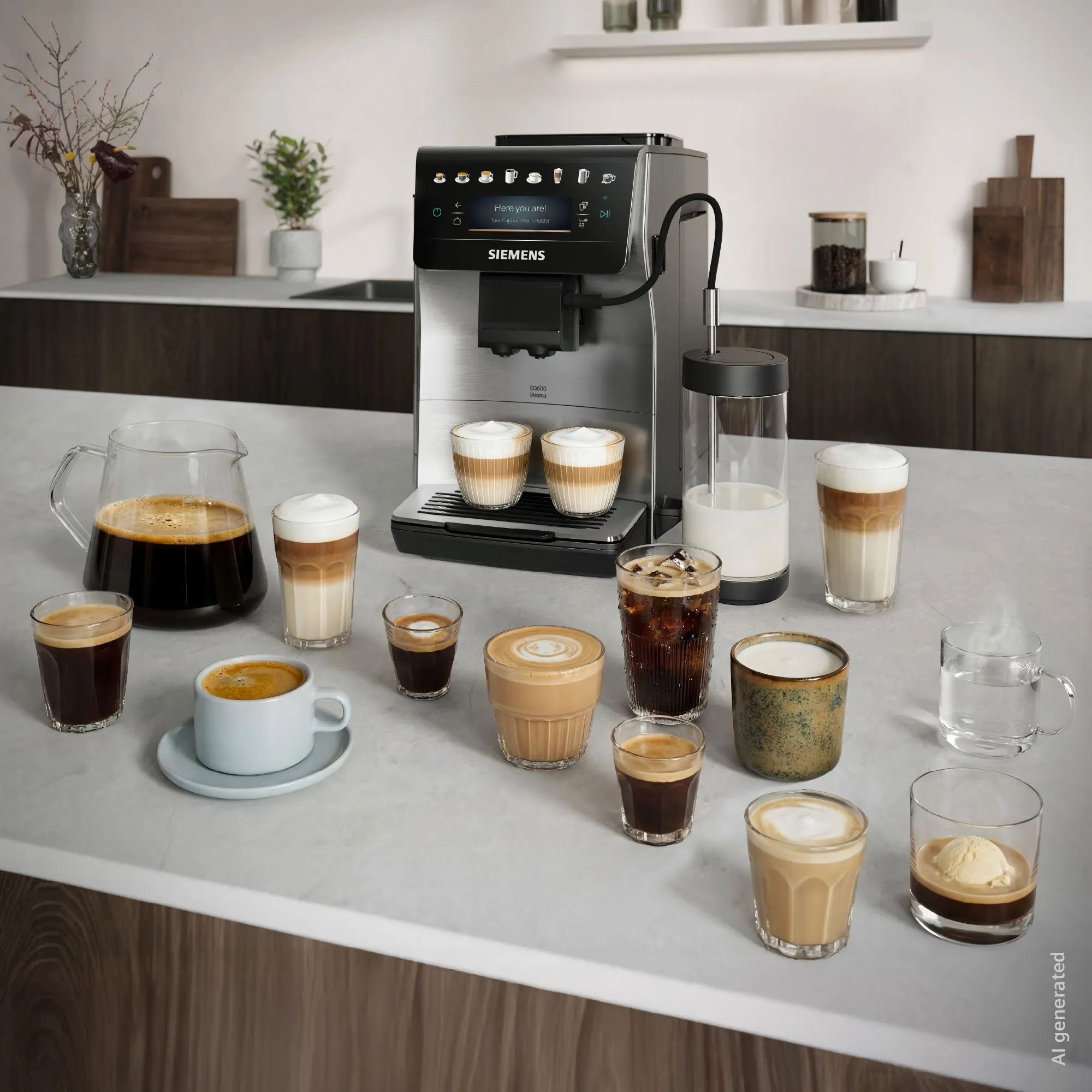Siemens Espressomaskiner EQ600 iAroma Espressomaskine TP605EM3 i Sølv, 3