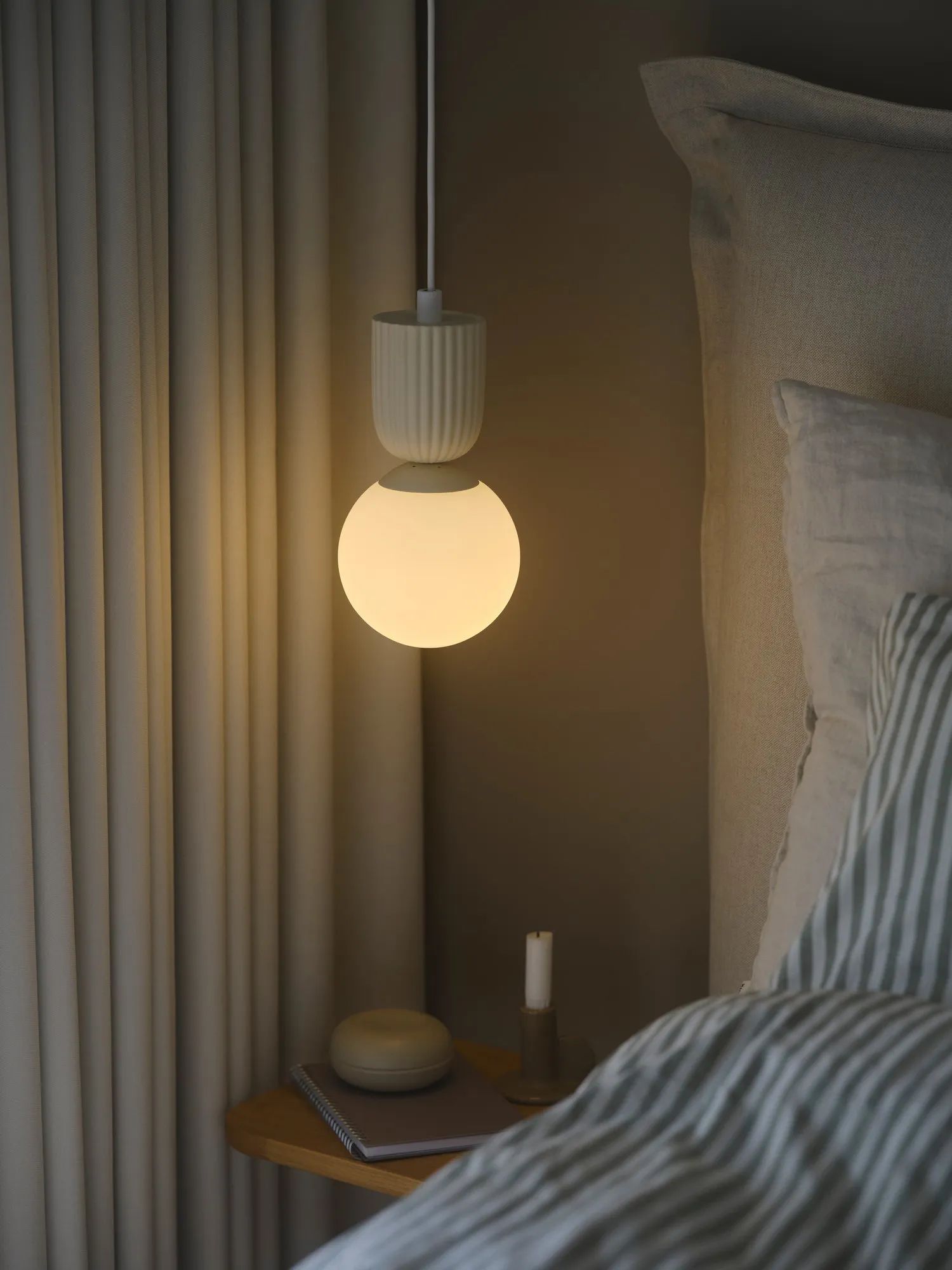 Nordlux Pendler Sadie Pendel i Beige / Opal, 2