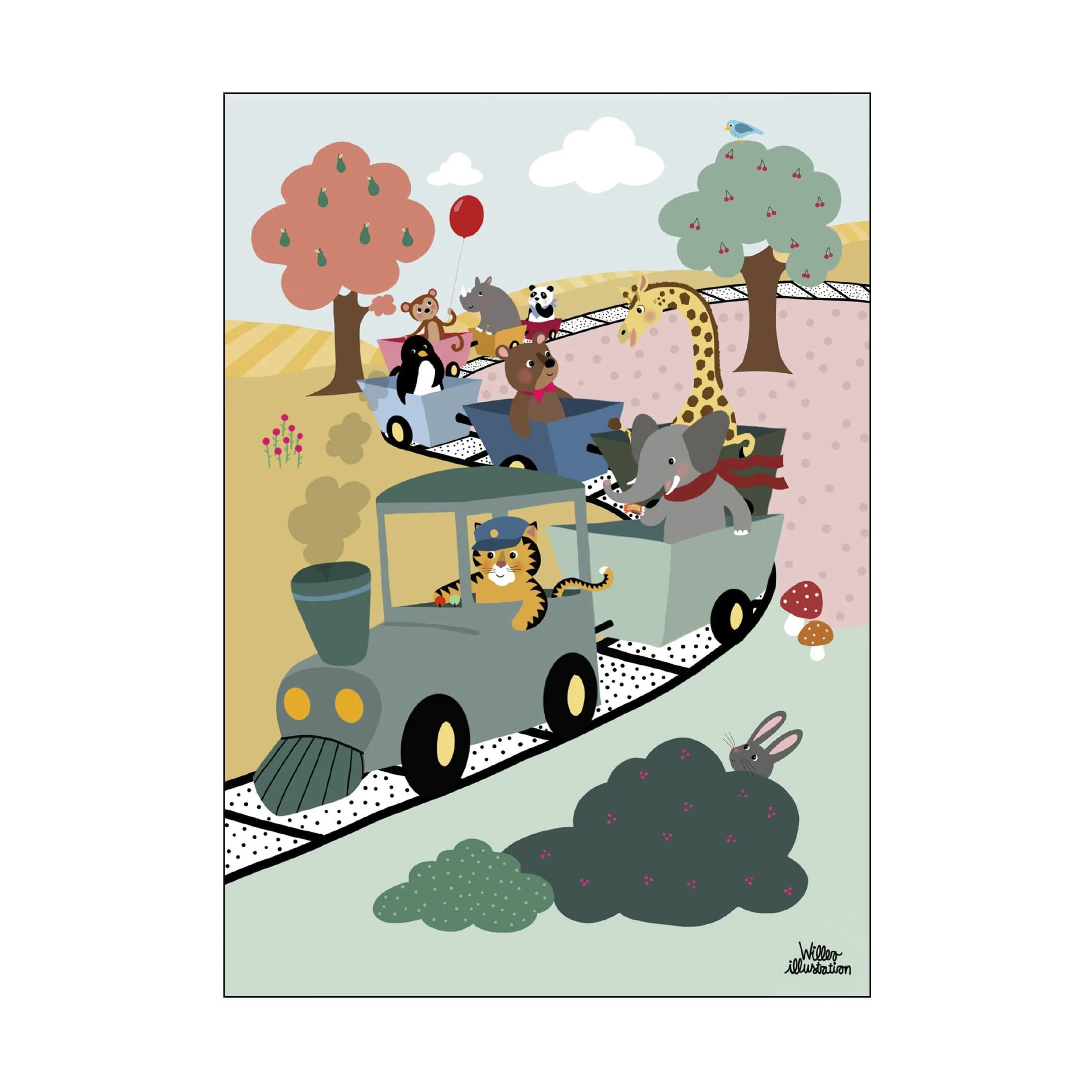 Poster&Frame Plakater Plakat - Train i B50 x L70 cm, 1