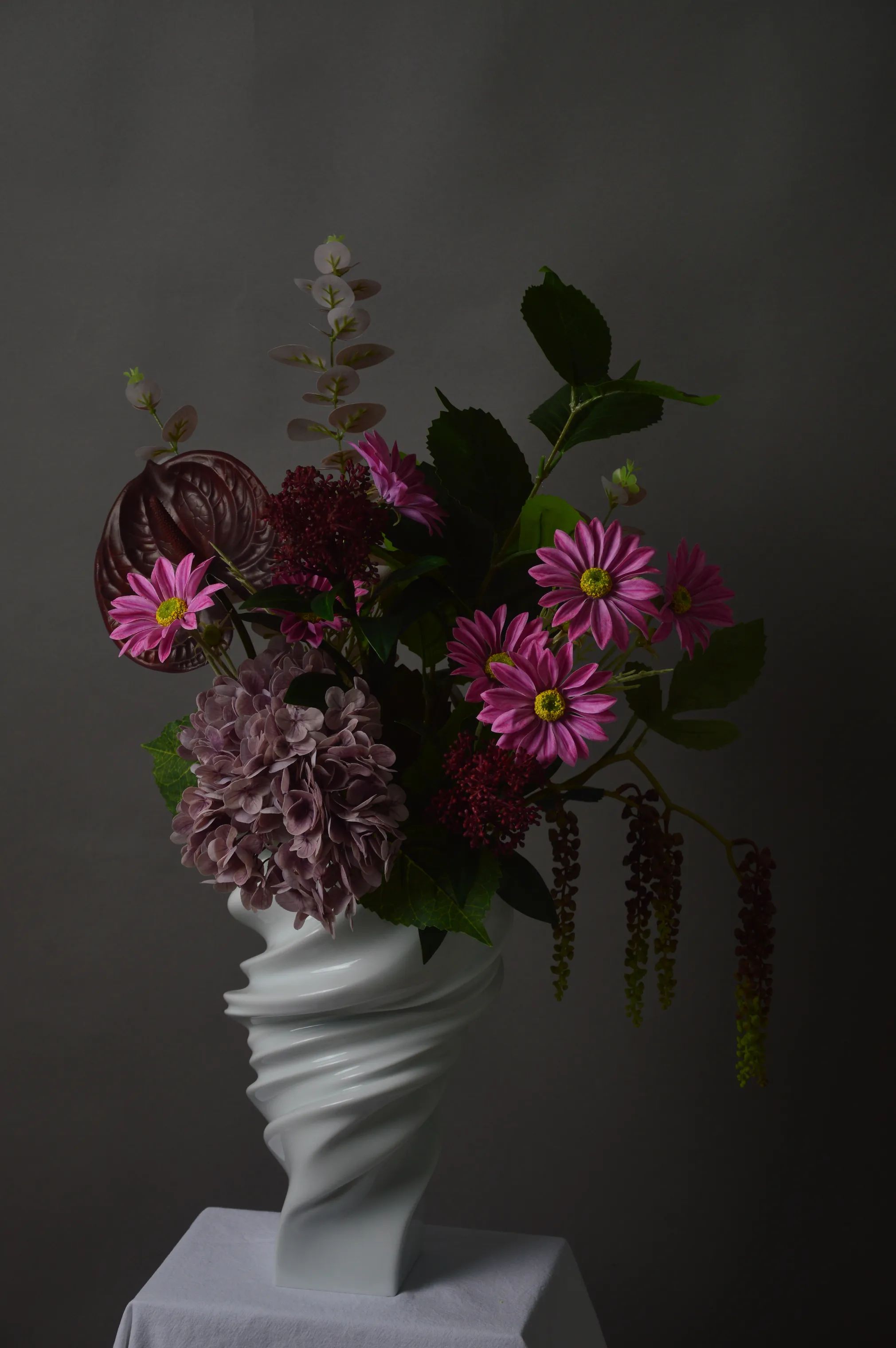 Fleuristc Kunstige blomster Pinky Promise Buket i 8 stilke, 3