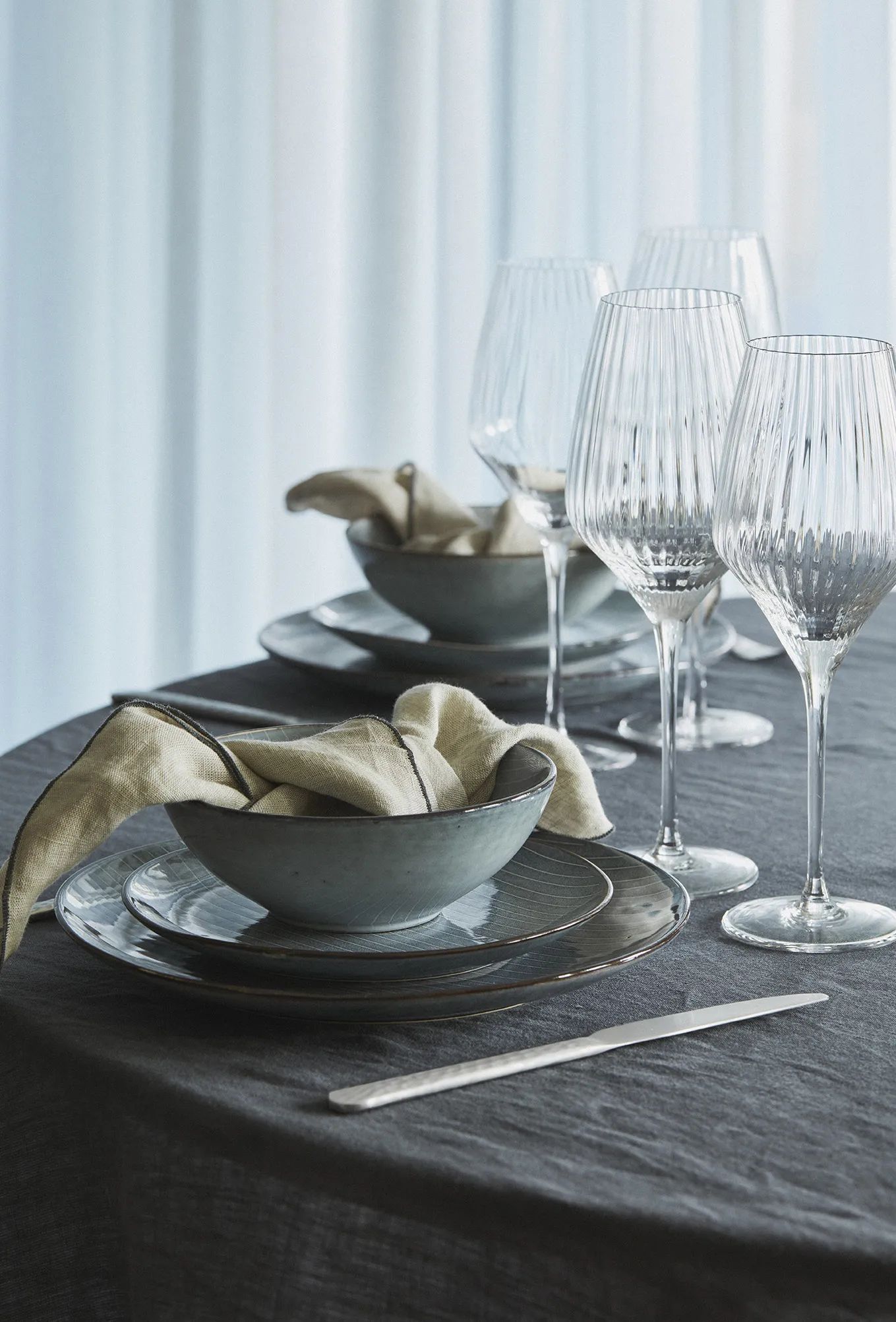 Broste Copenhagen Middagstallerkener Nordic Sea Middagssæt - 12 dele i Soft Blue, 4