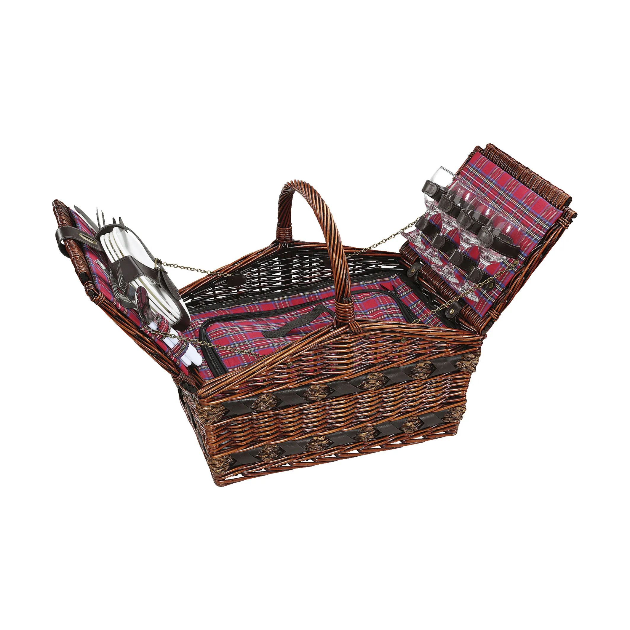 Cilio Picnickurve Como Picnickurv - 4 personer i Brun / Rød, 2