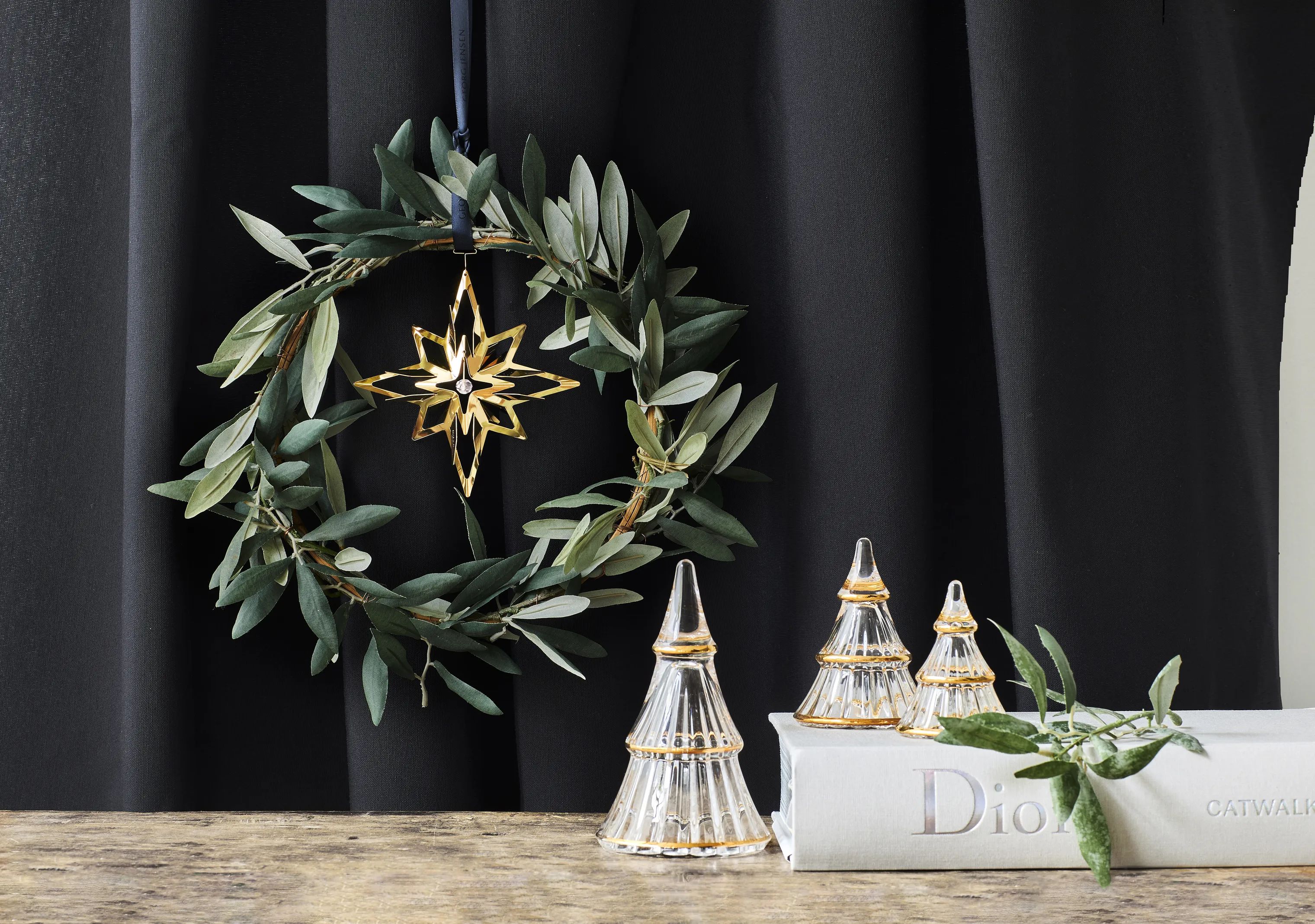 Holmegaard Julefigurer Fairytales Juletræ - 3 stk. i Klar med guld, 3