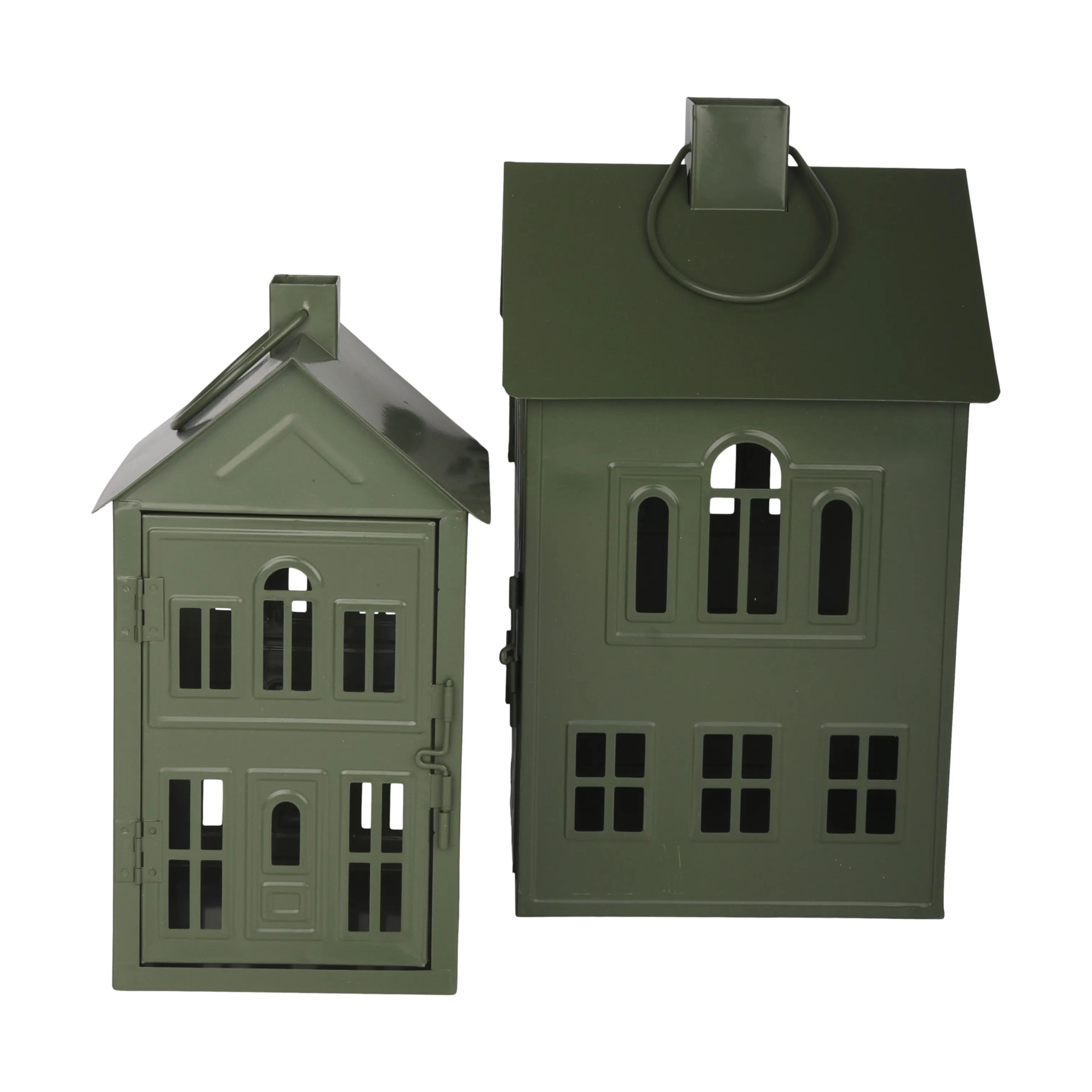 Casa Christmas Bloklysestage Lanterne i Grøn, 26,8 cm, 5