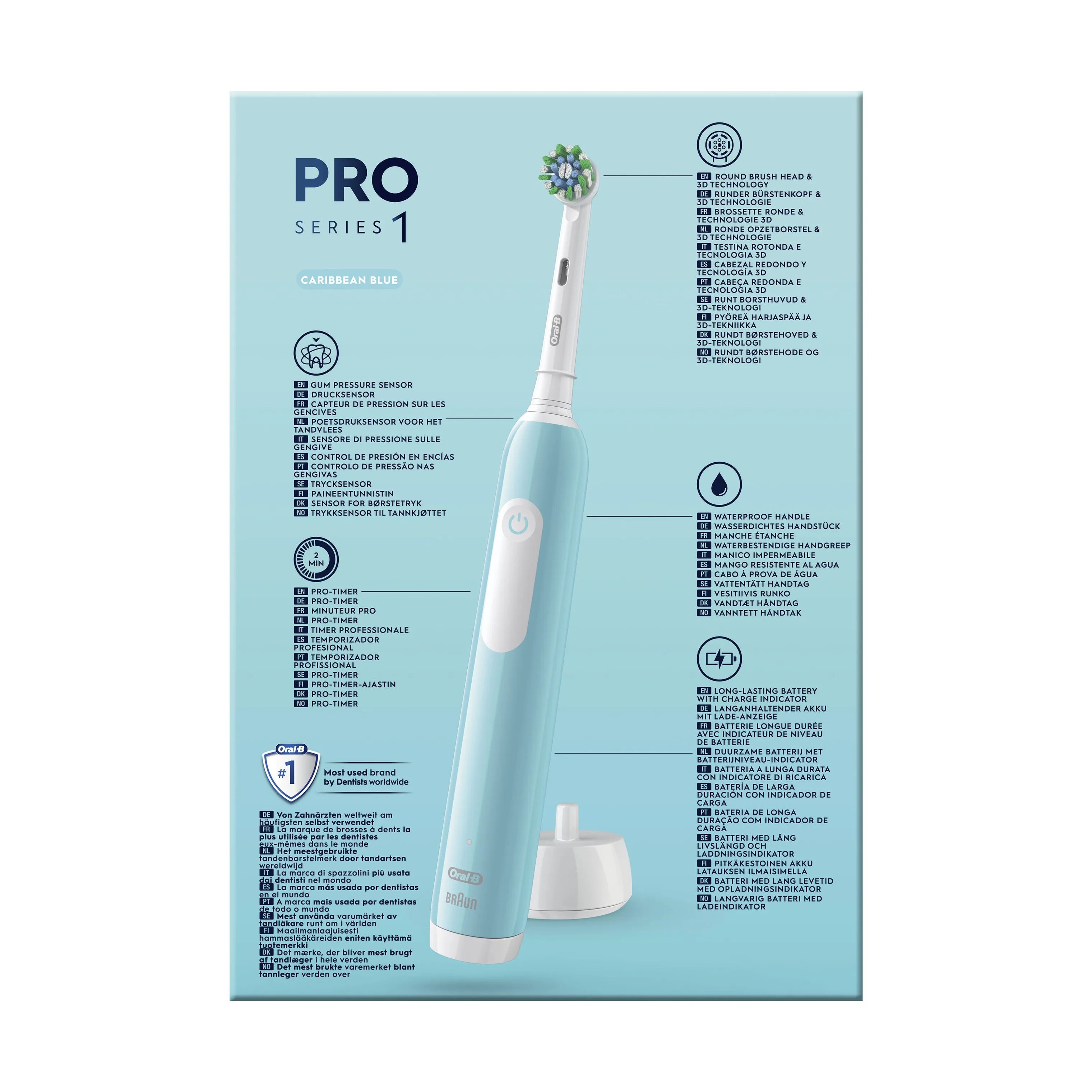 Oral-B Eltandbørster Pro1 Duo Elektrisk Tandbørste - 2 stk. i Black/Turquoise, 2