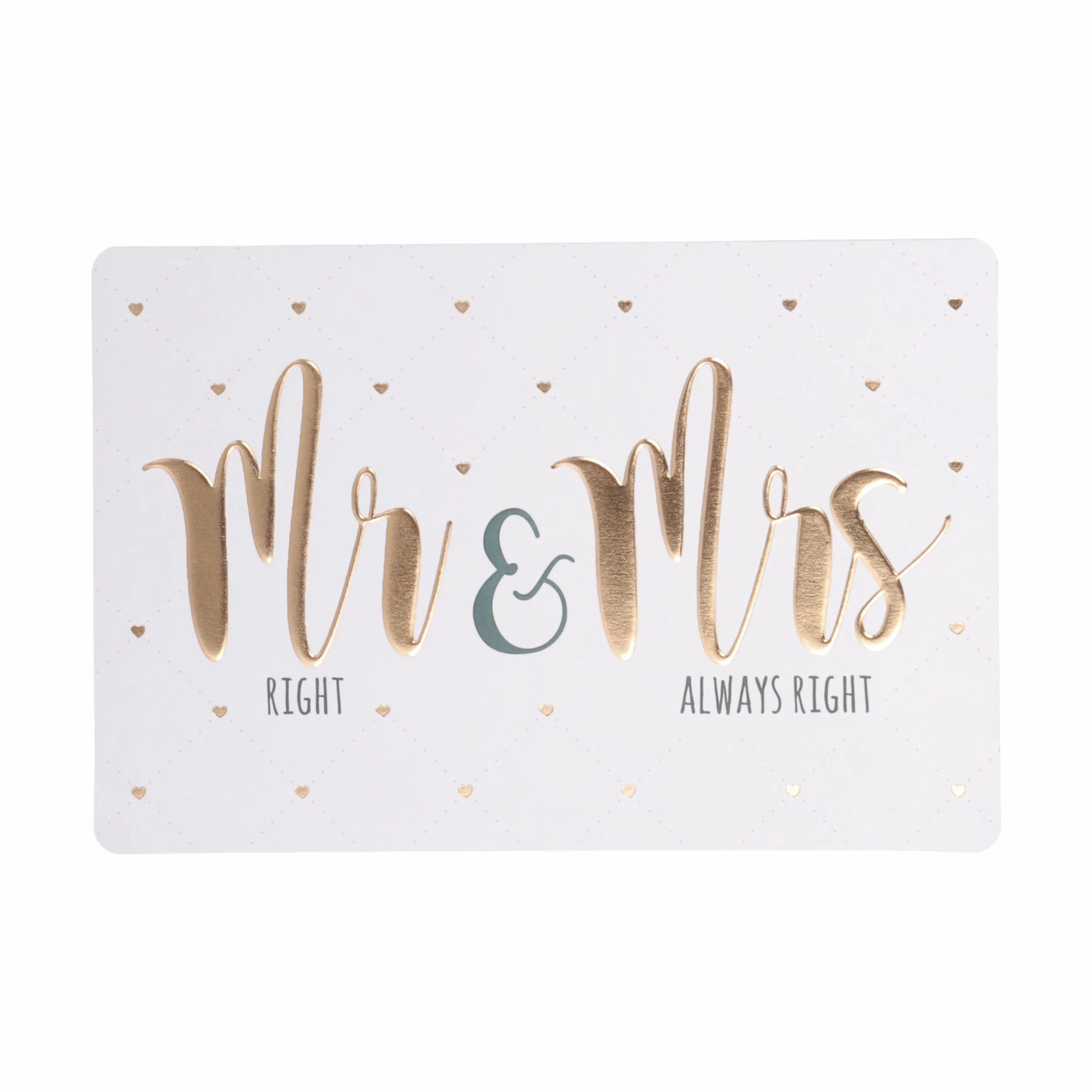 CASA Living Kort Kort - Mr. Right & Mrs. Always Right i Hvid, 1
