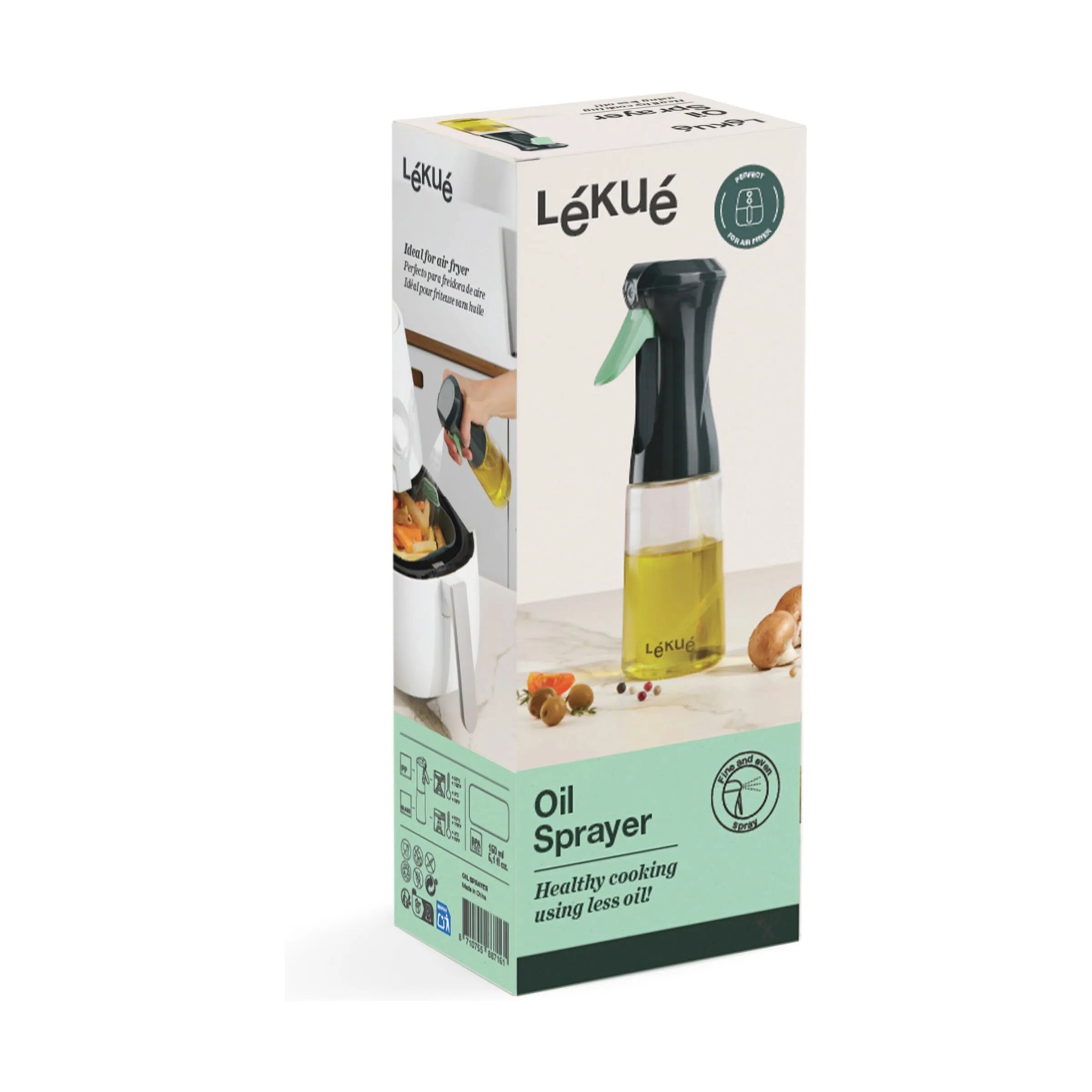 Lékué Olie- og eddikeflasker Oliespray i Grey, 4