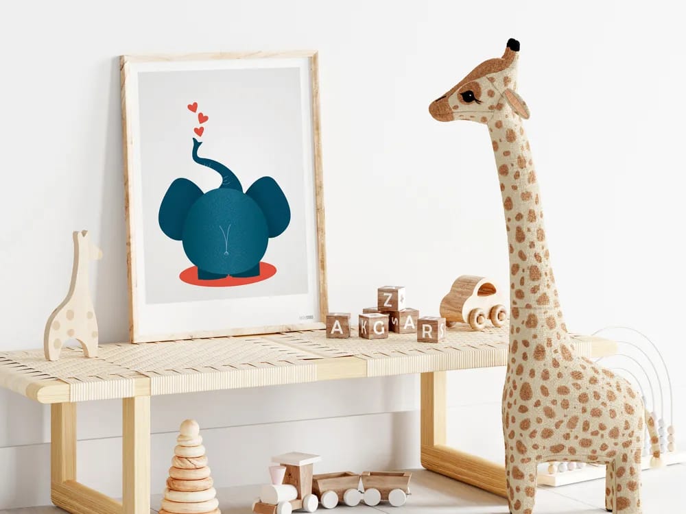 Poster&Frame Plakater Plakat - Elefant i B50 x L70 cm, 2