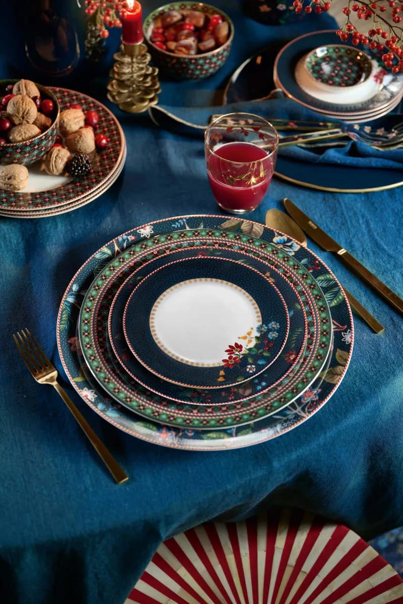 PIP Studio Frokosttallerkener Berry Blues Clover Tallerken i Blå, 17 cm, 2
