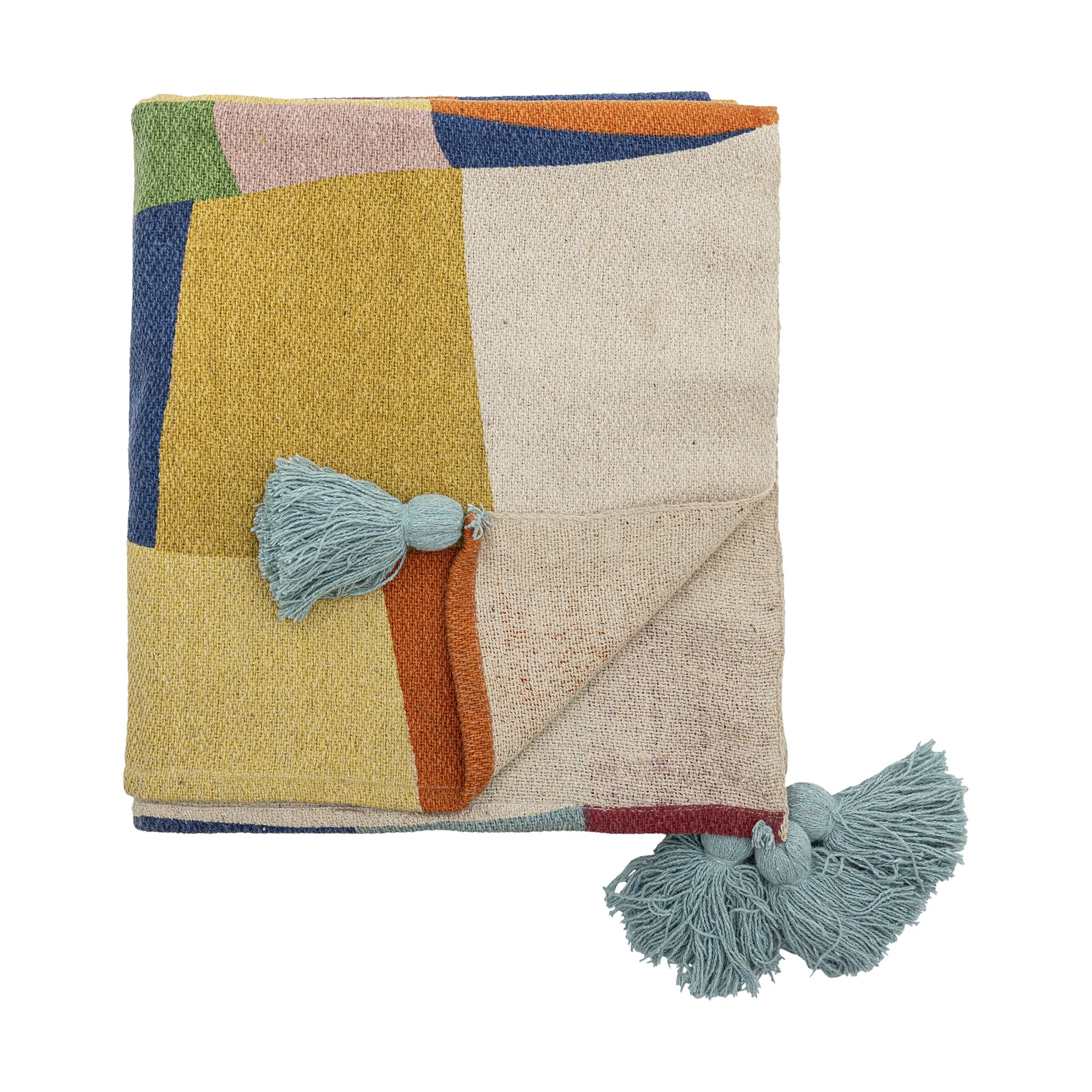 Bloomingville Mini Plaider Colorine Plaid i Blå, 1