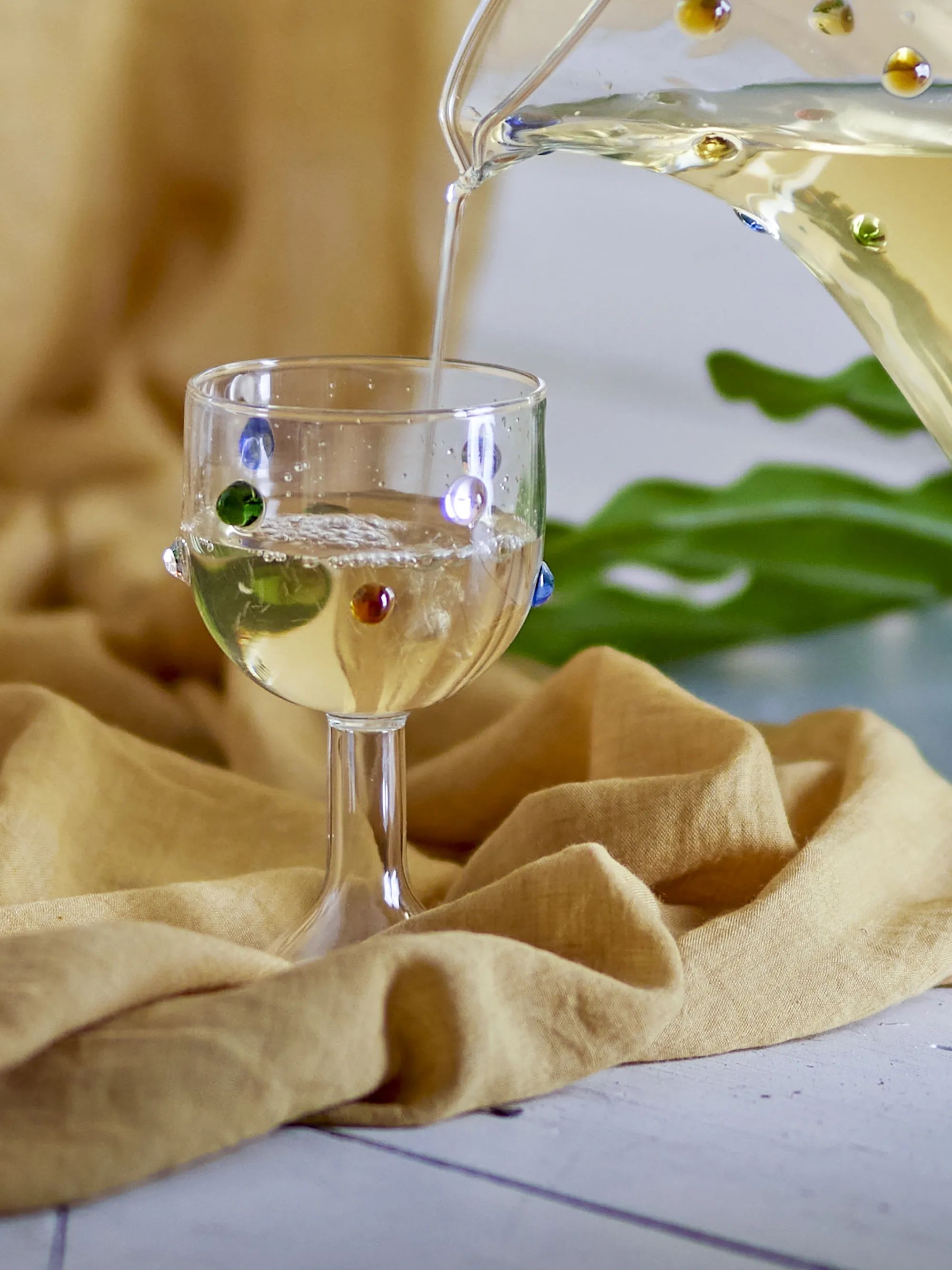 Bloomingville Hvidvinsglas Thalia Vinglas i Multifarvet, 4