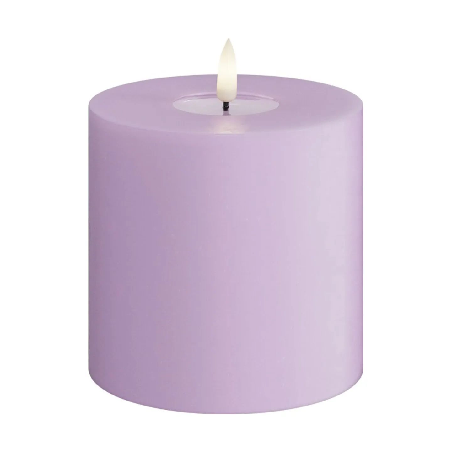 Deluxe Homeart LED-lys Real Flame LED Bloklys i Lavendel, 10 cm, 1