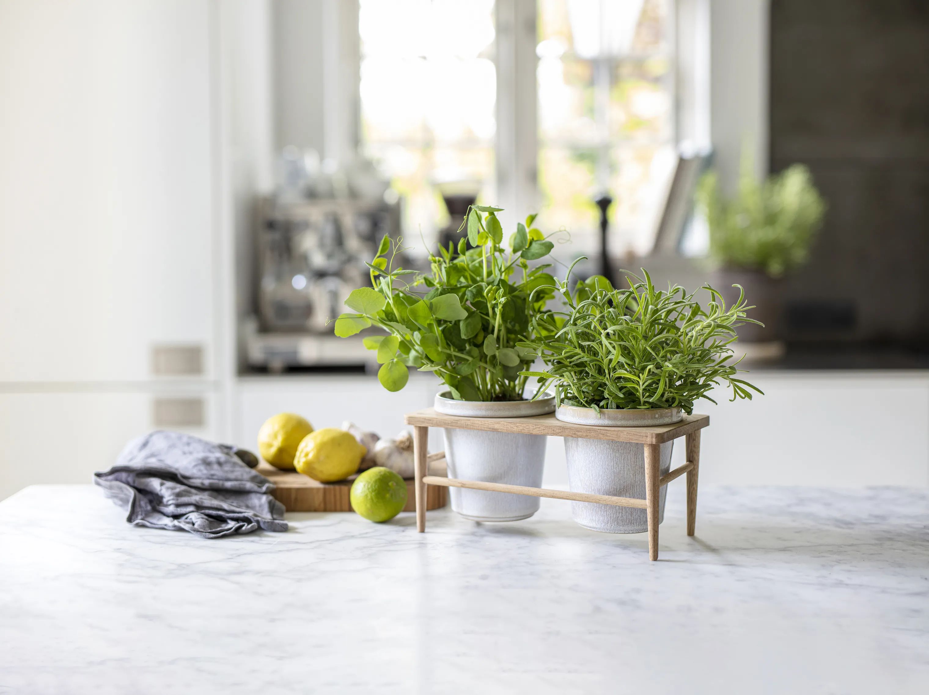 CASA Living Urtepotteskjulere Sofia Urtepottesæt - 3 dele i råhvid, 11 cm, 2