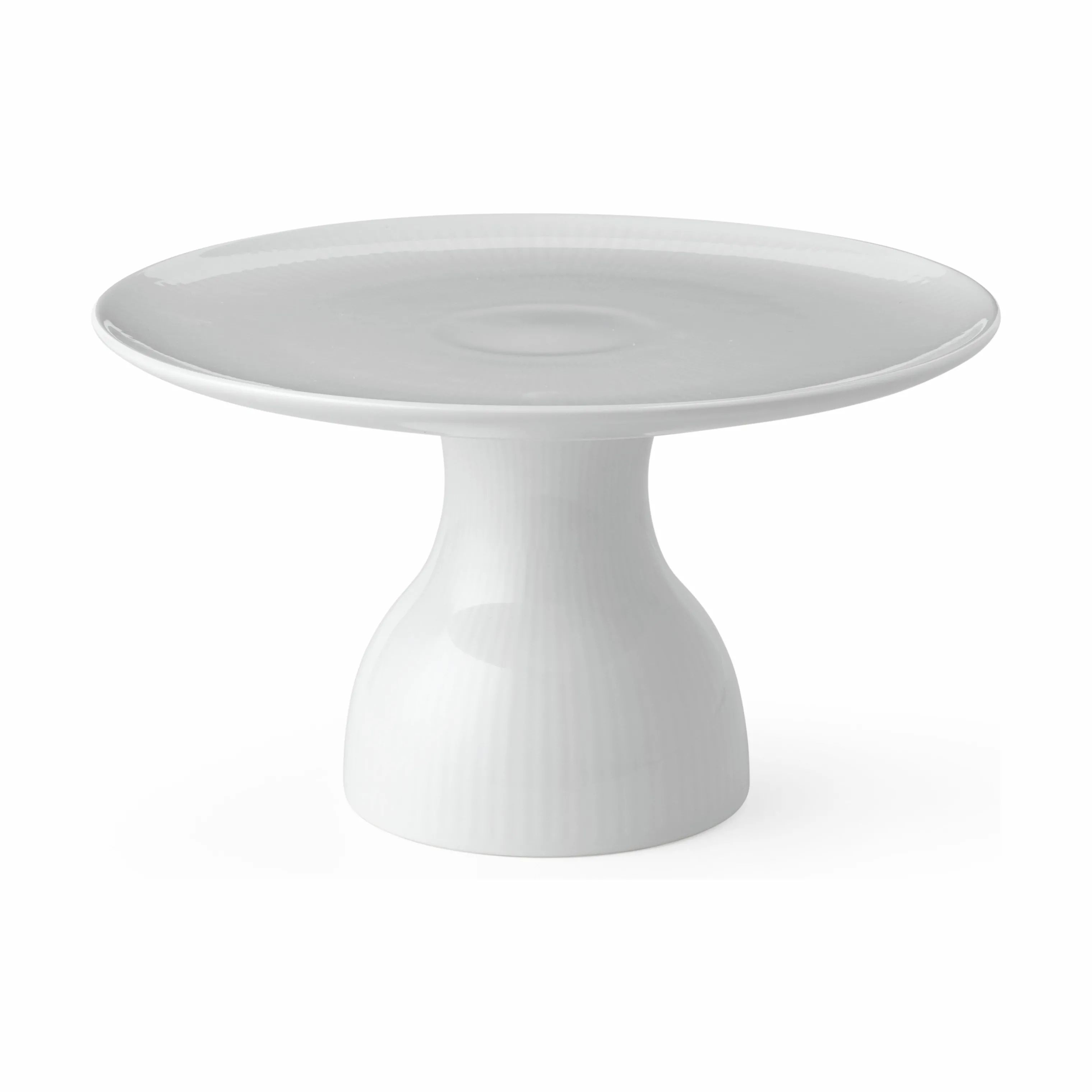 Royal Copenhagen Serveringsfade Hvid Riflet Fad på fod i Hvid, 1