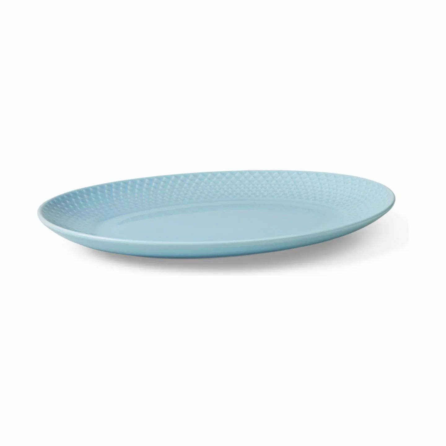 Lyngby Porcelæn Middagstallerkener Rhombe Color Oval Tallerken i Turkis, 4