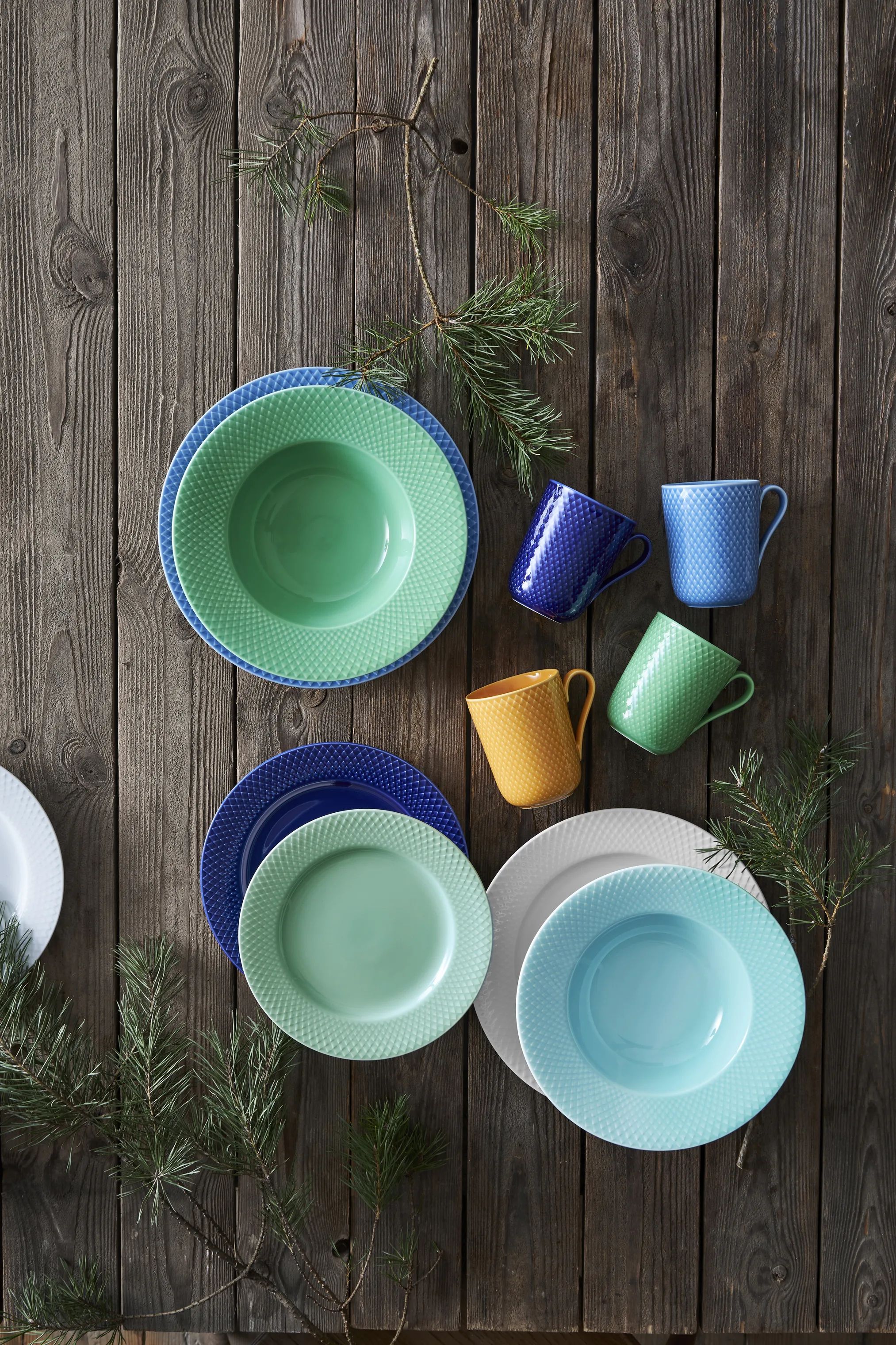 Lyngby Porcelæn Krus og kopper med hank Rhombe Color Krus m. hank i Blå, 3