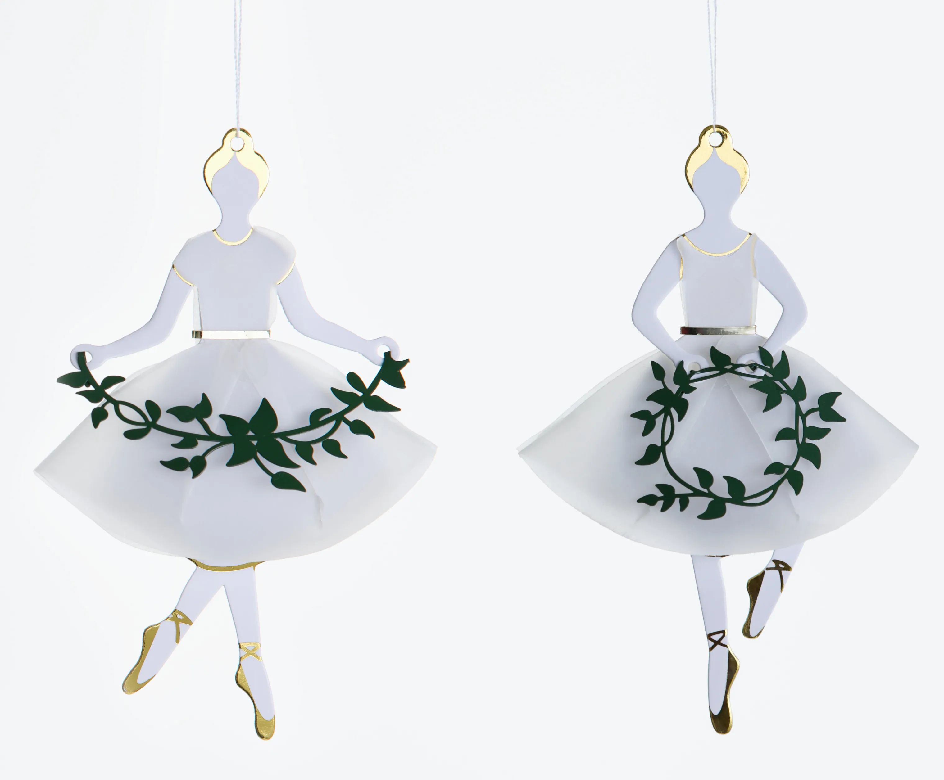 Jette Frölich Design Juleophæng Ophæng - Balletdanser i Hvid / Guld, 1
