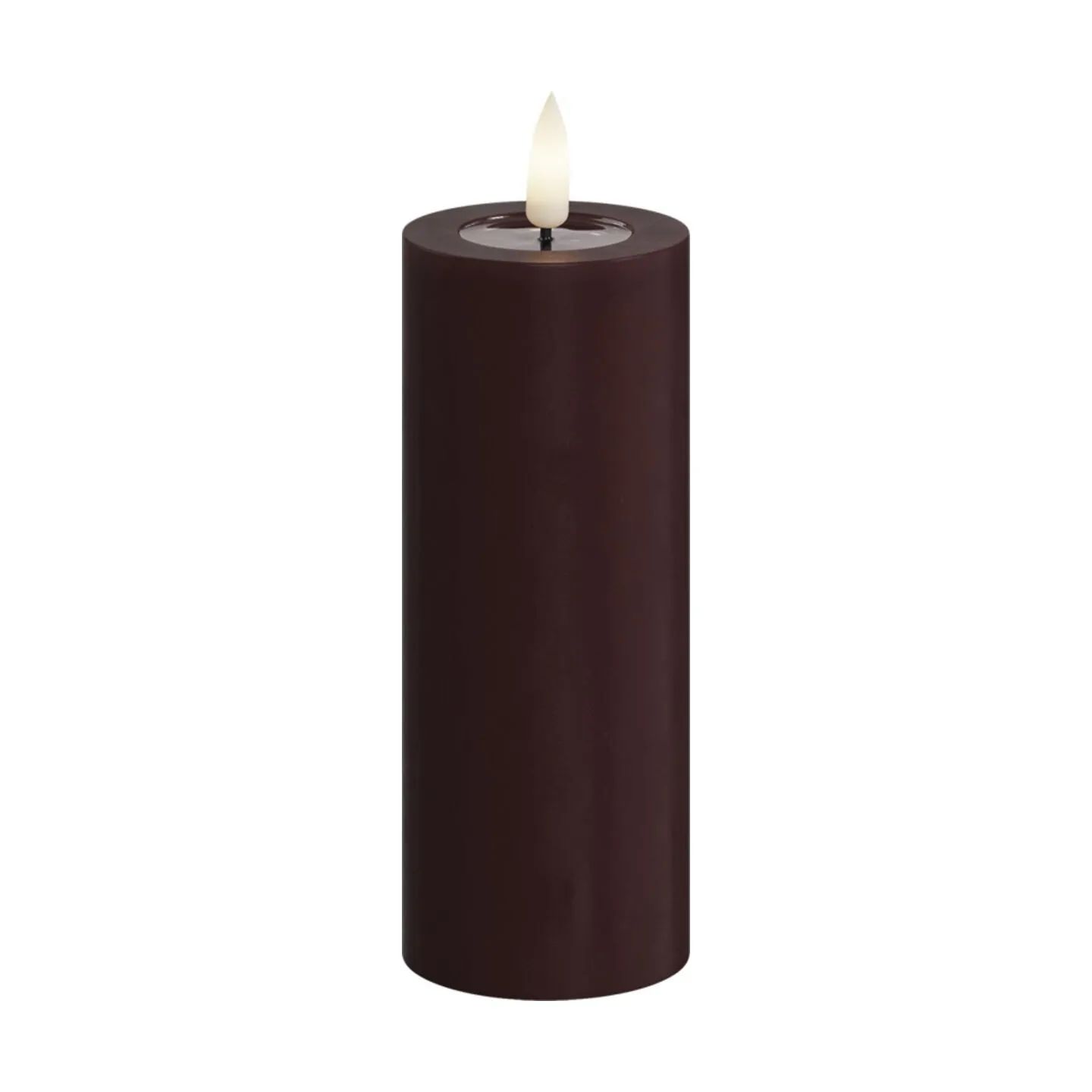 Deluxe Homeart LED-lys Real Flame LED Bloklys i Mørk bourgogne, 12,5 cm, 1