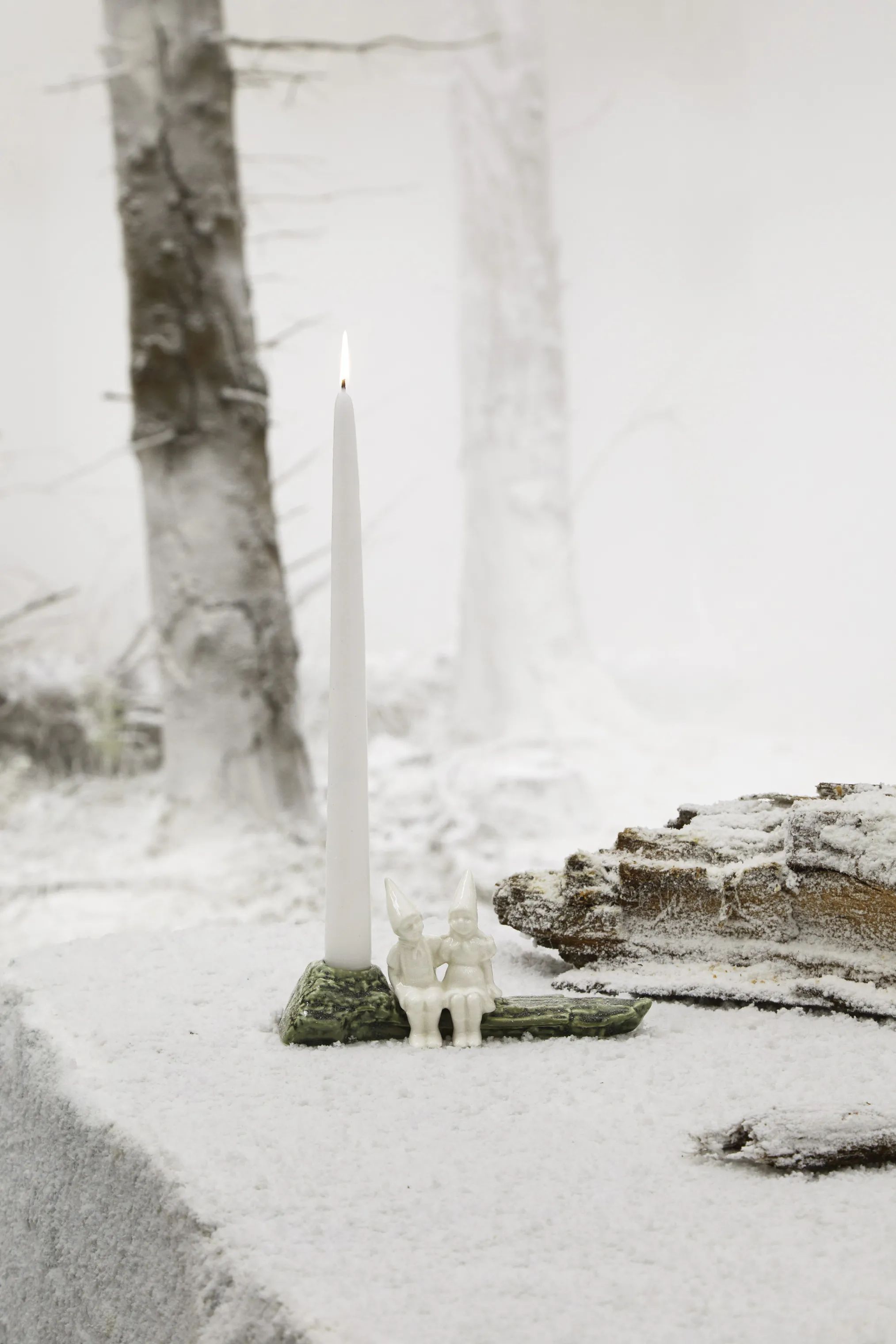 Kähler Kronelysestage Christmas Tales Lysestage - Julekram i Hvid, 2