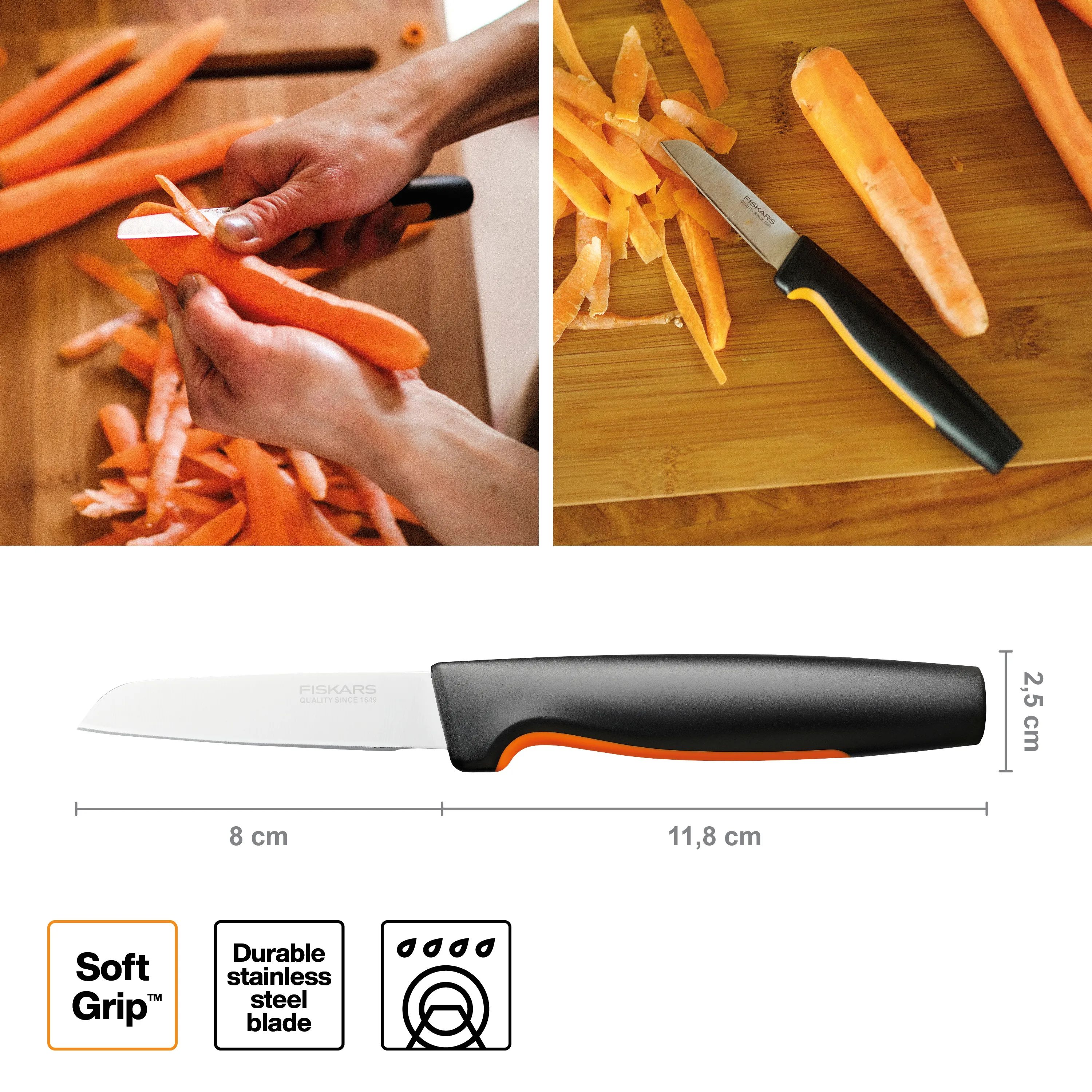 Fiskars Urteknive Functional Form Urtekniv i Sort/Orange, 2