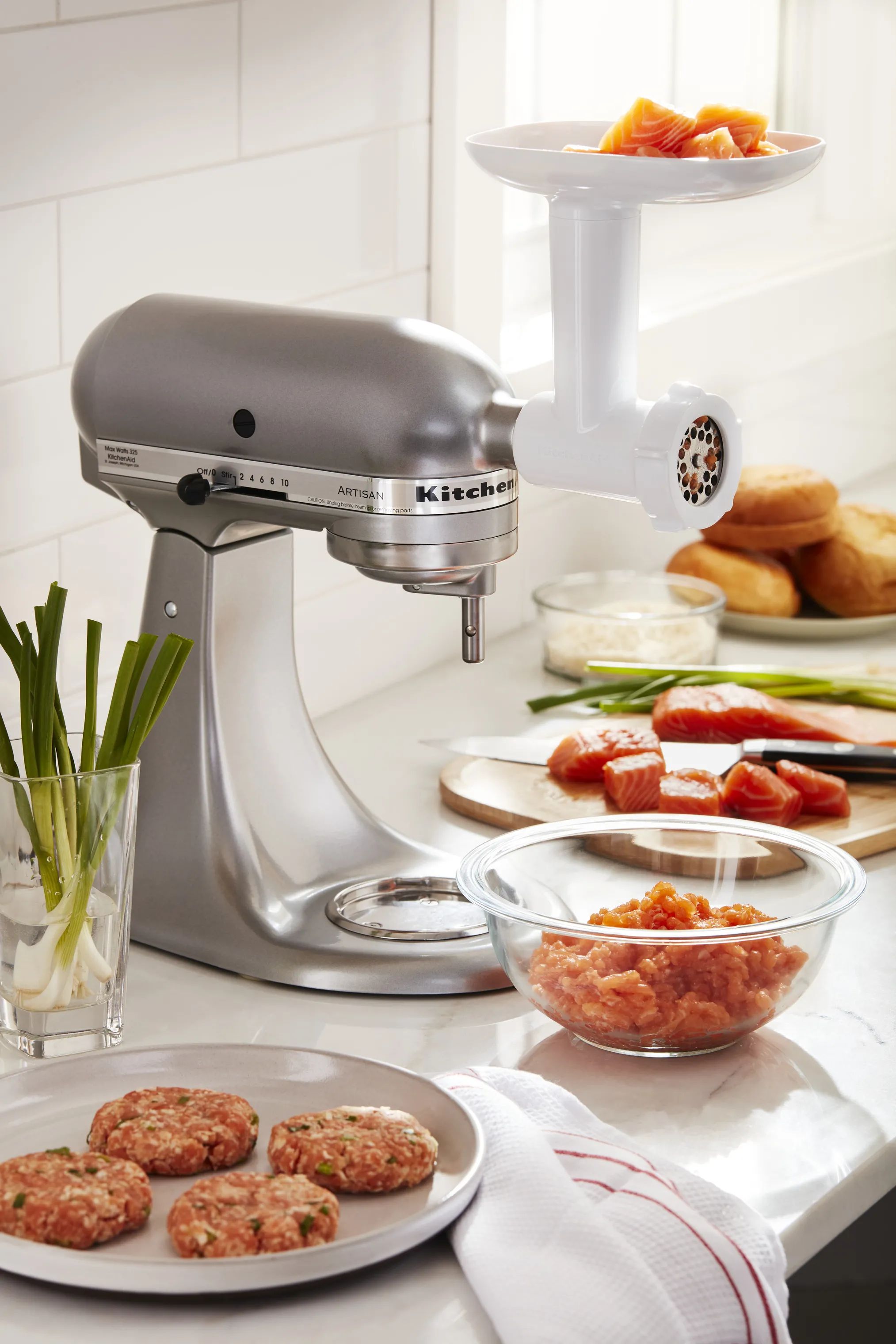 KitchenAid Tilbehør til røremaskiner Artisan Kødhakker i hvid, 2