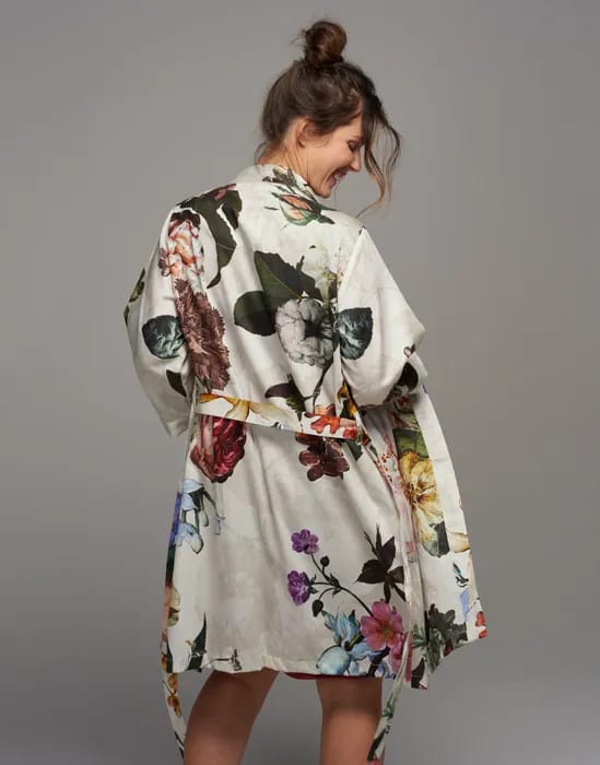 Essenza Morgenkåber Fleur Kimono i Ecru, Str. XS, 3